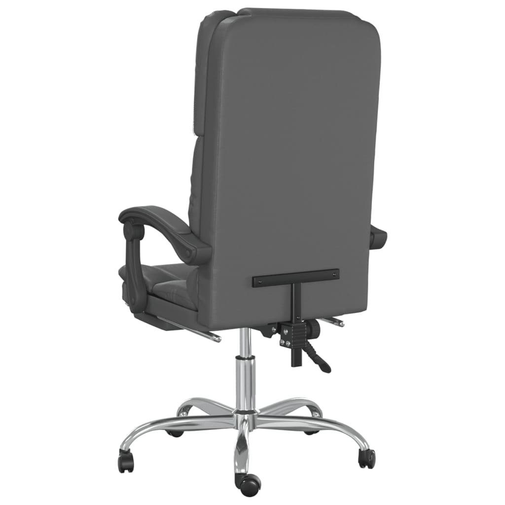 Grau mit Grau Bürosessel Grau vidaXL Bürostuhl Homeoffice Bürostuhl | Massagefunktion Kunstleder