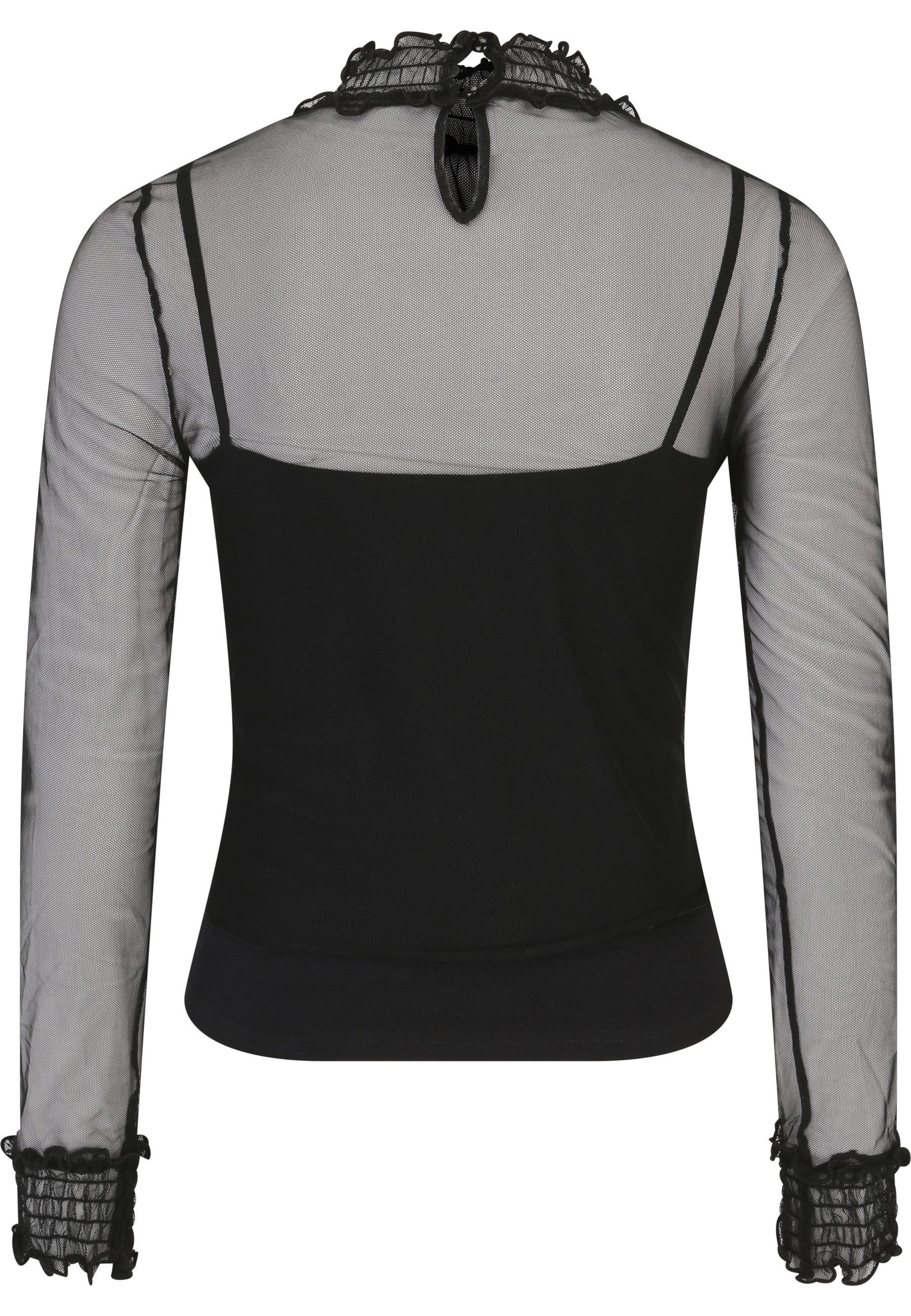 URBAN CLASSICS T-Shirt Urban Classics Damen Ladies Double Layer Mesh L/S (1-tlg)