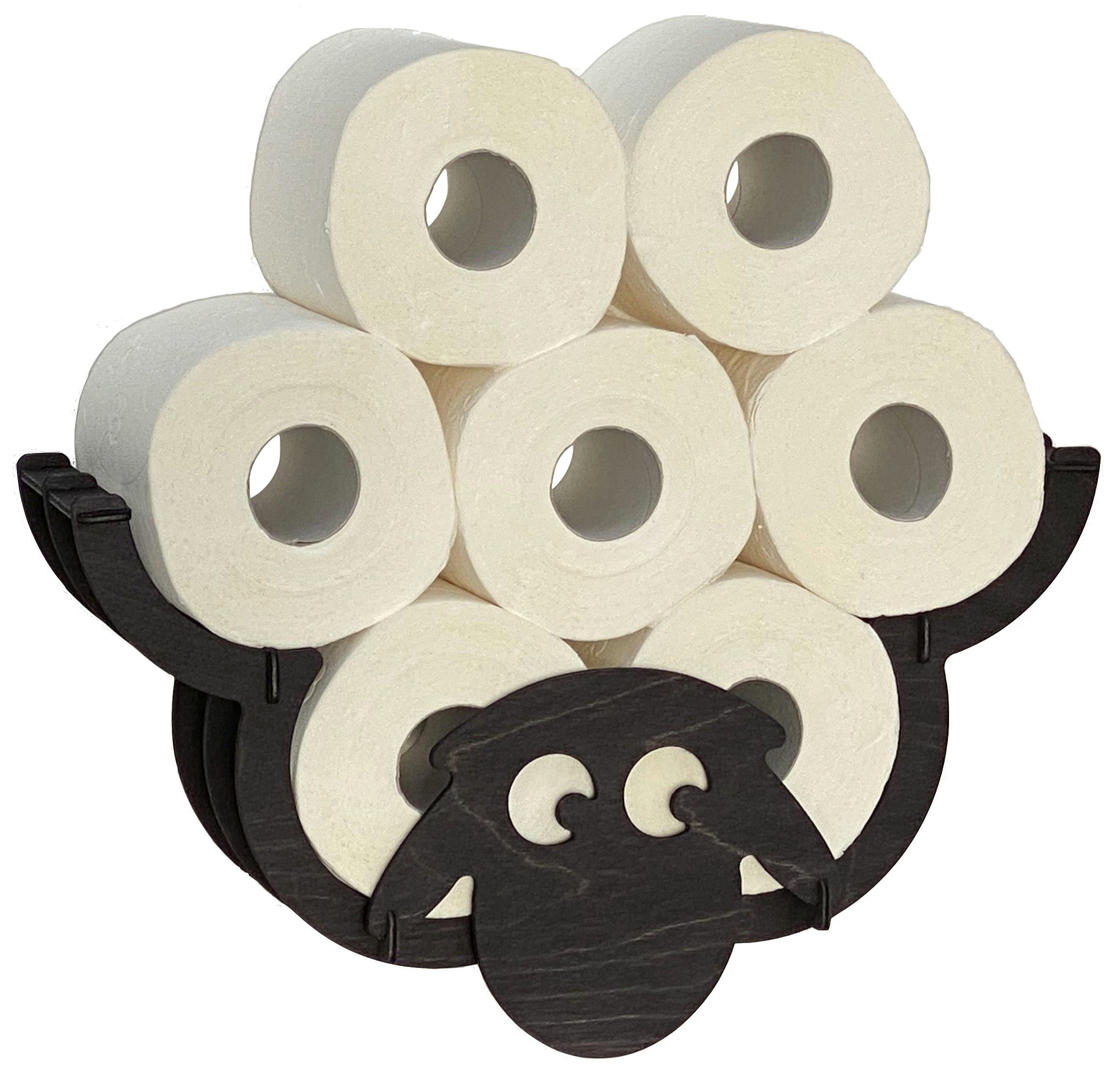 DanDiBo Toilettenpapierhalter Schaf Wand Schwarz Holz günstig online kaufen