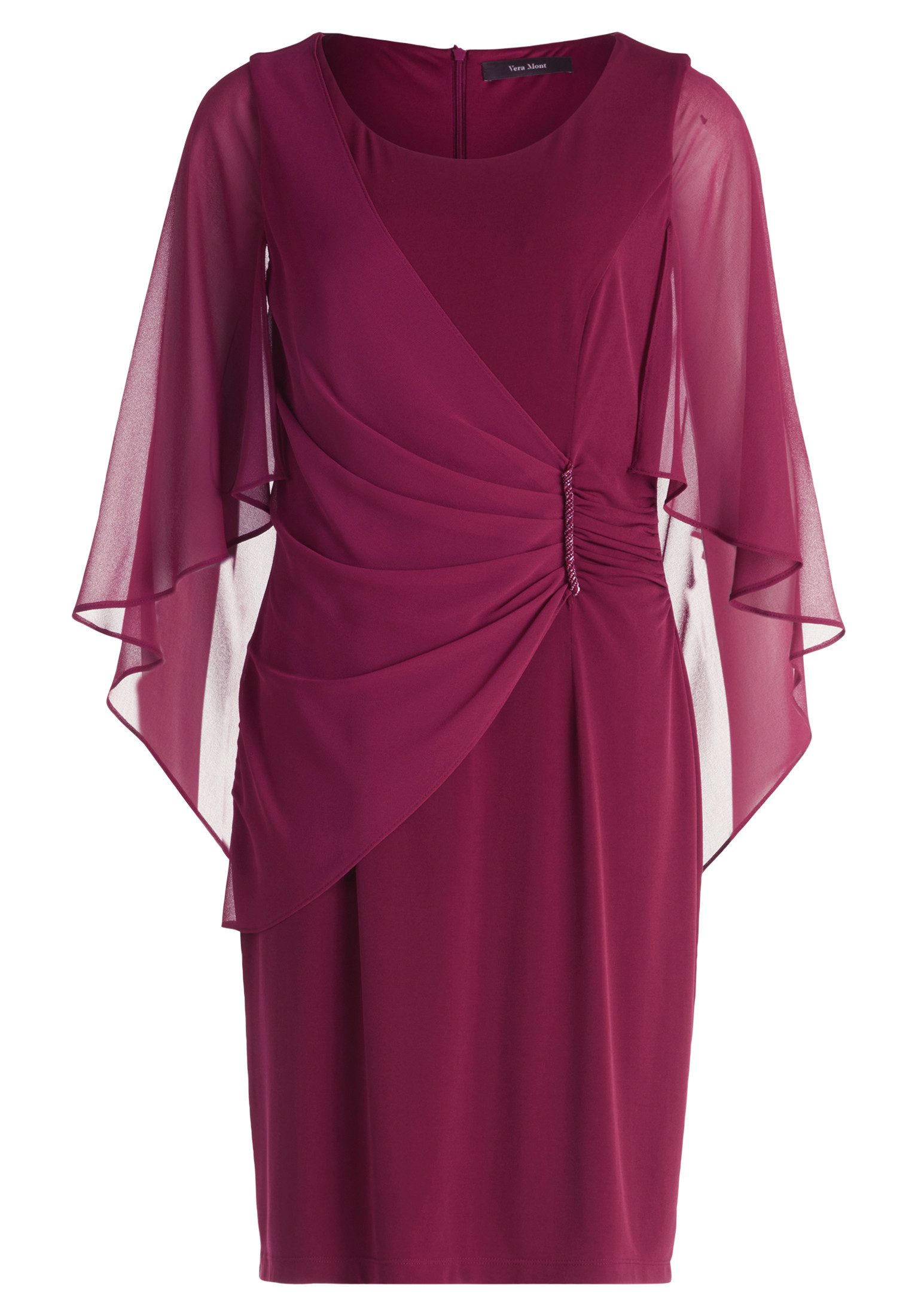 Vera Mont Cocktailkleid Damen Cocktailkleid mit Raffung Materialmix günstig online kaufen