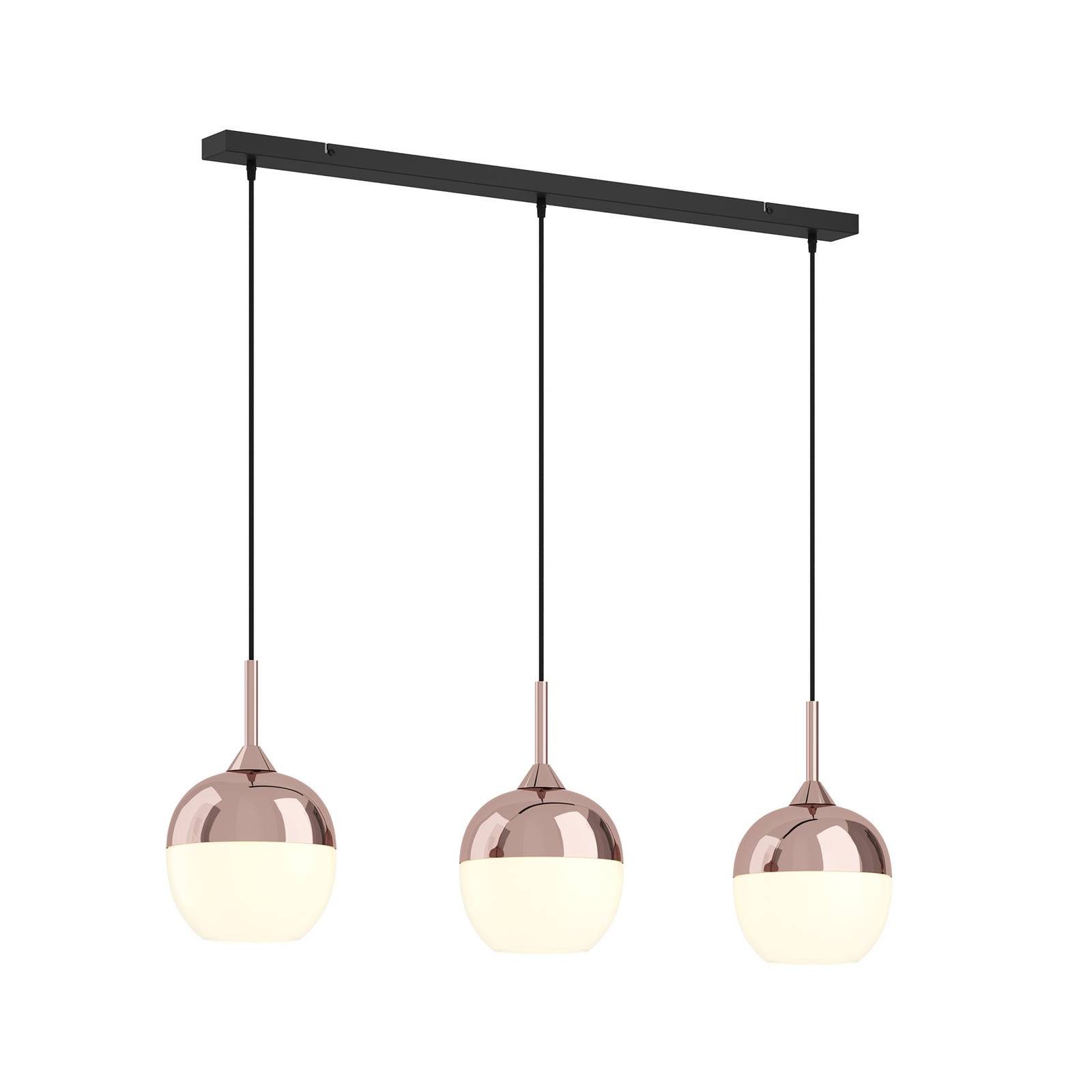 Lindby Hängeleuchte Rangina, Glas Kupfer IP20, 3 x 60 W