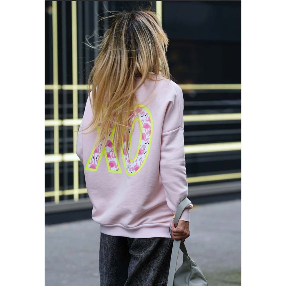 Miss Goodlife Sweatshirt MG 13906 Roundneck „XO Paillette“ – Rosa, mit Glit günstig online kaufen