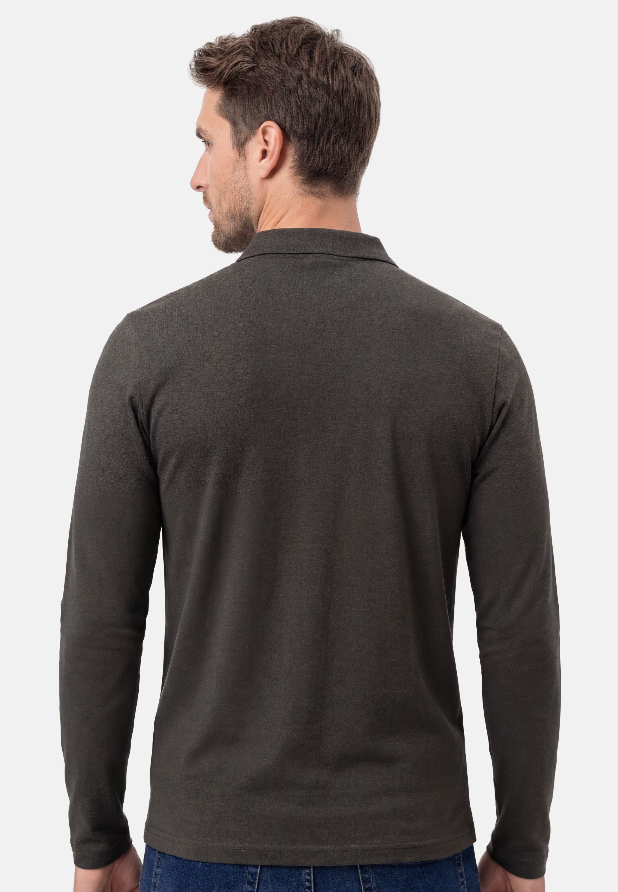 RAGMAN Langarm-Poloshirt Basic (1-tlg) Poloshirt - Baumwolle - Atmungsaktiv - Klassischer Look