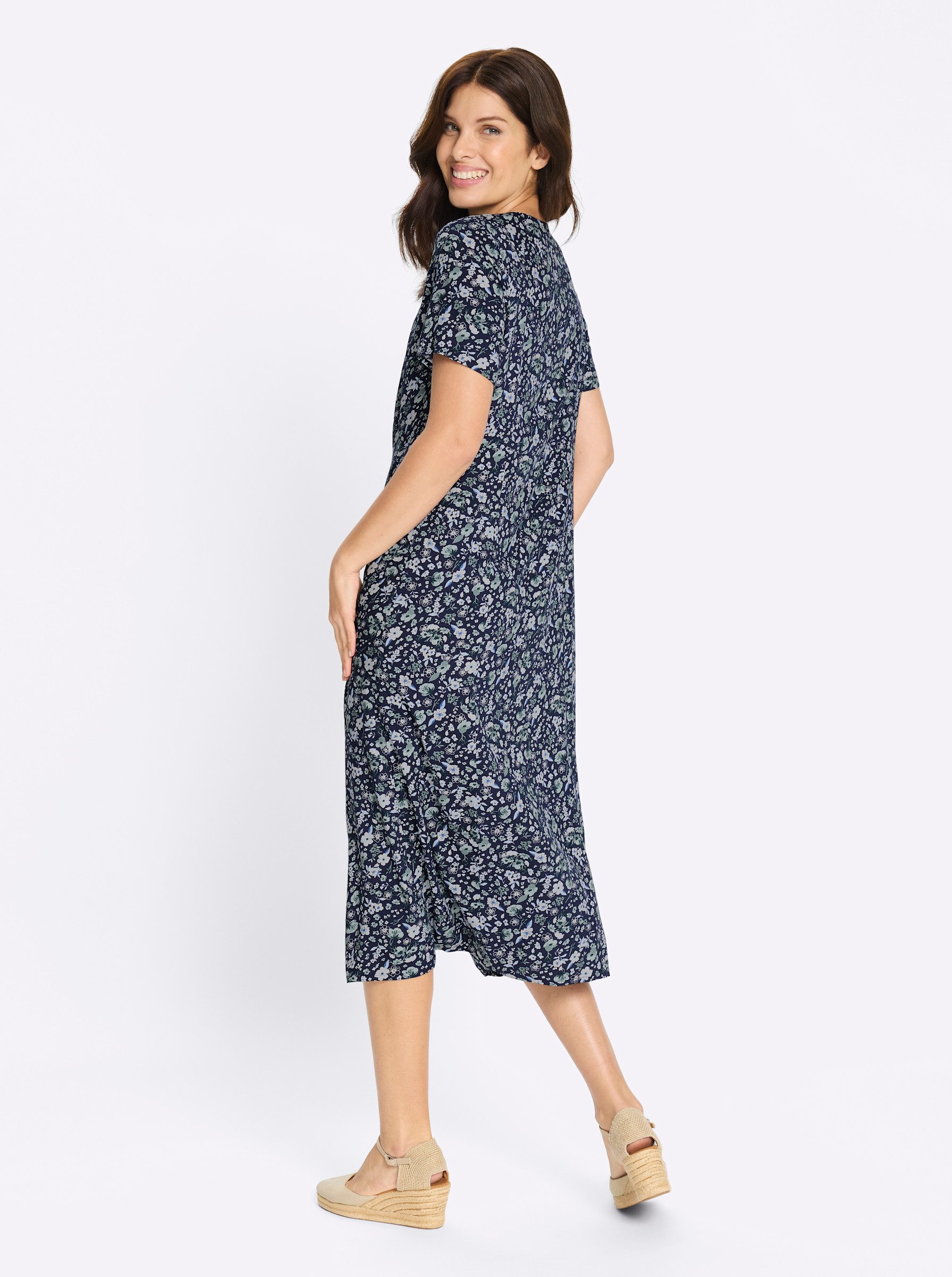 Sieh an! Etuikleid Viskose-Kleid Kurzarm günstig online kaufen
