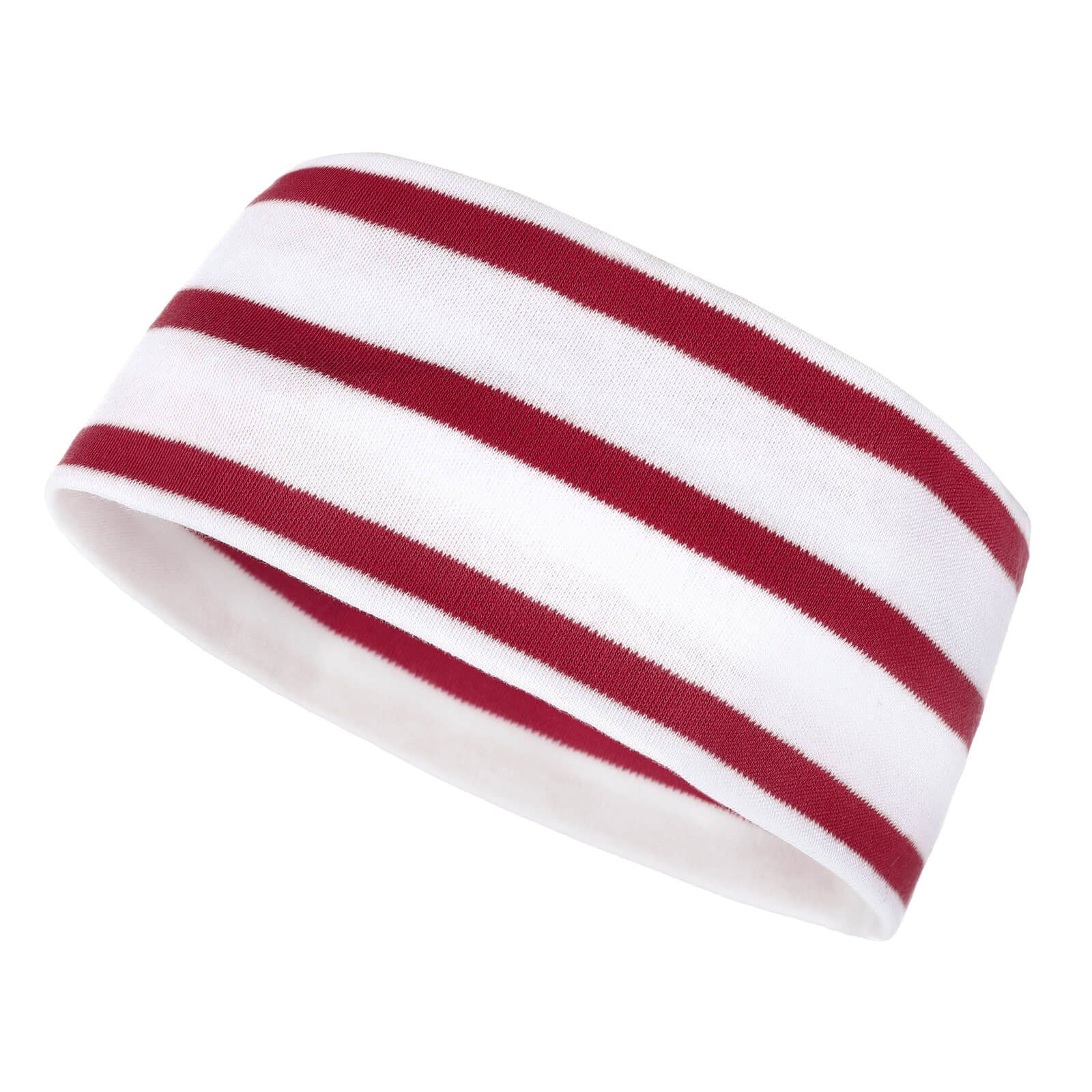 modAS Stirnband Unisex Kopfband Maritim für Kinder und Erwachsene zweilagig Baumwolle (03) weiß / rot