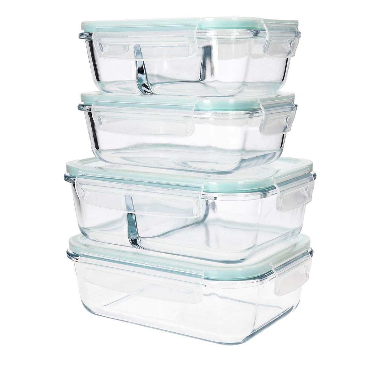 Navaris Frischhaltedose Navaris Frischhaltedosen Glas 4er Set auslaufsicher, Glas – Bild 5 von 5