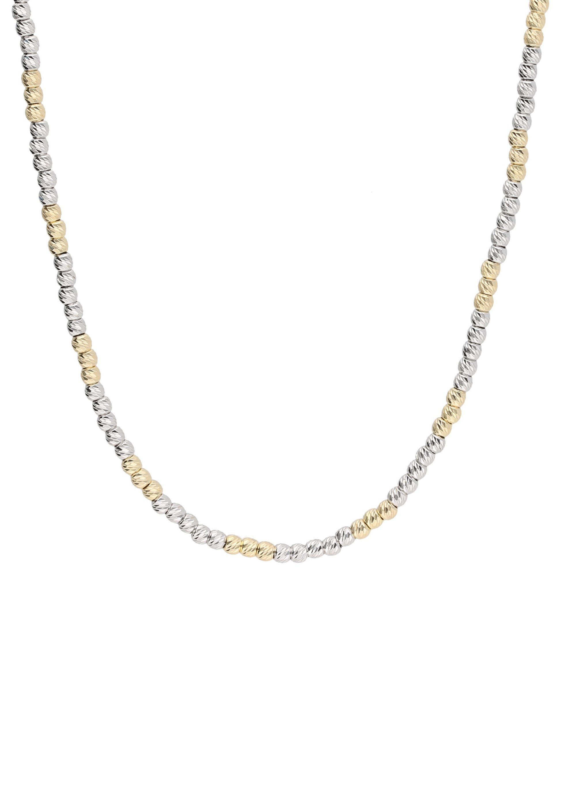 Kette ohne Anhänger Schmuck Geschenk Silber 925 Halsschmuck Halskette Kugelkette bicolor