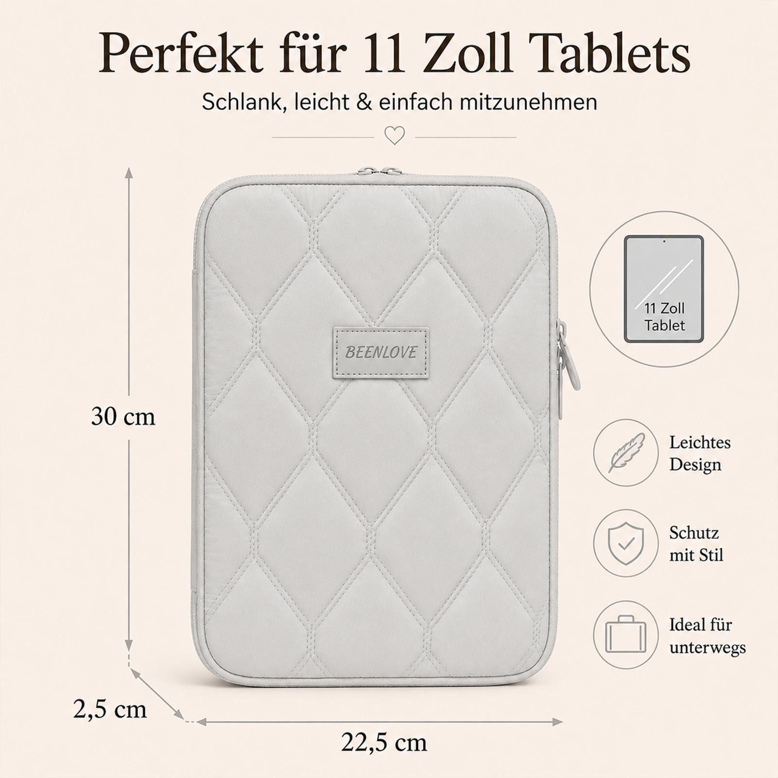 VERCO Tablet-Hülle Universal Organizer Sleeve bis 11 Zoll gepolstert 27,94 cm (11 Zoll), mit Trolley Schlaufe und Zubehörfach wasserabweisend gepolstert – Bild 3 von 5