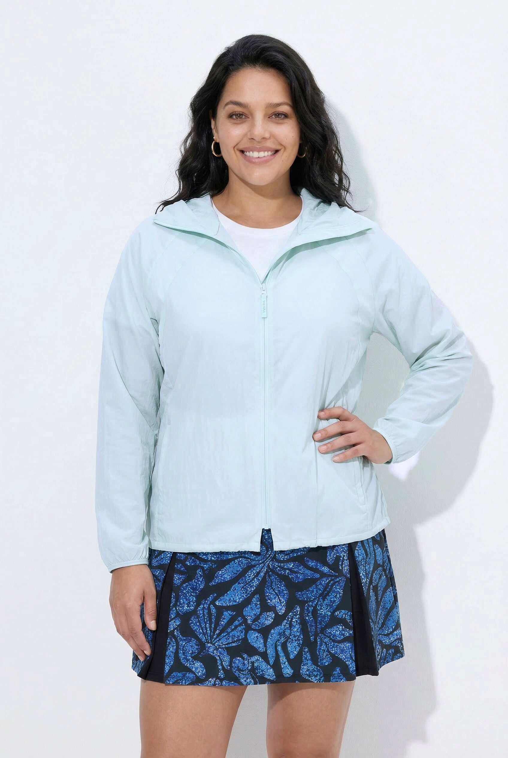 Ulla Popken Funktionsjacke Outdoor-Jacke LSF 30+ wasserabweisend Kapuze