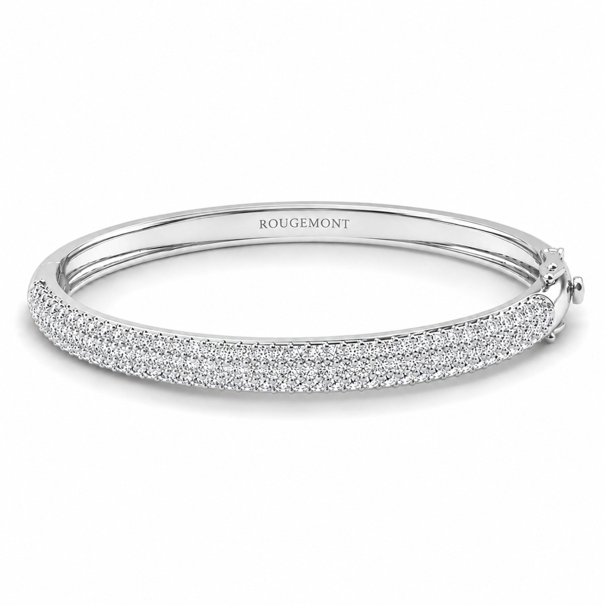 ROUGEMONT Armreif Funkelnder Zirkonia Damen Amreif Hypoallergen 18K Vergoldung 6mm, Funkelnder Damen Armreif