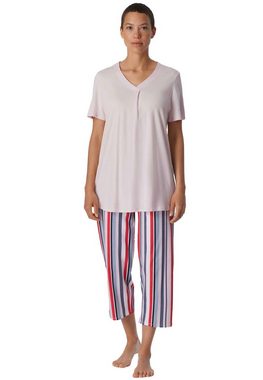 Schiesser Pyjama Damen Schlafanzug 3/4 - Nachtwäsche, 1/2 Arm