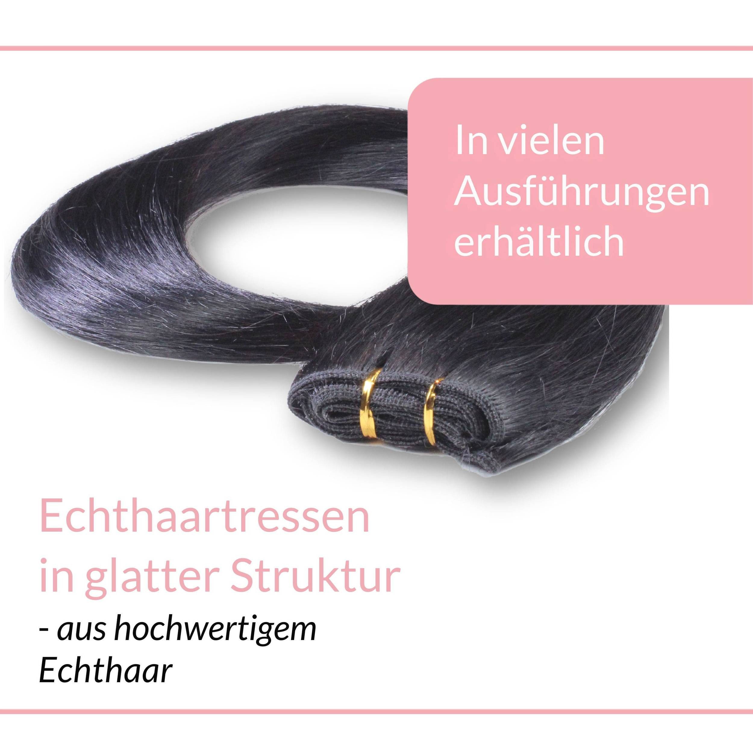 hair2heart Echthaar-Extension Glatte Echthaartresse #2/0 Schwarz 50cm – Bild 3 von 5