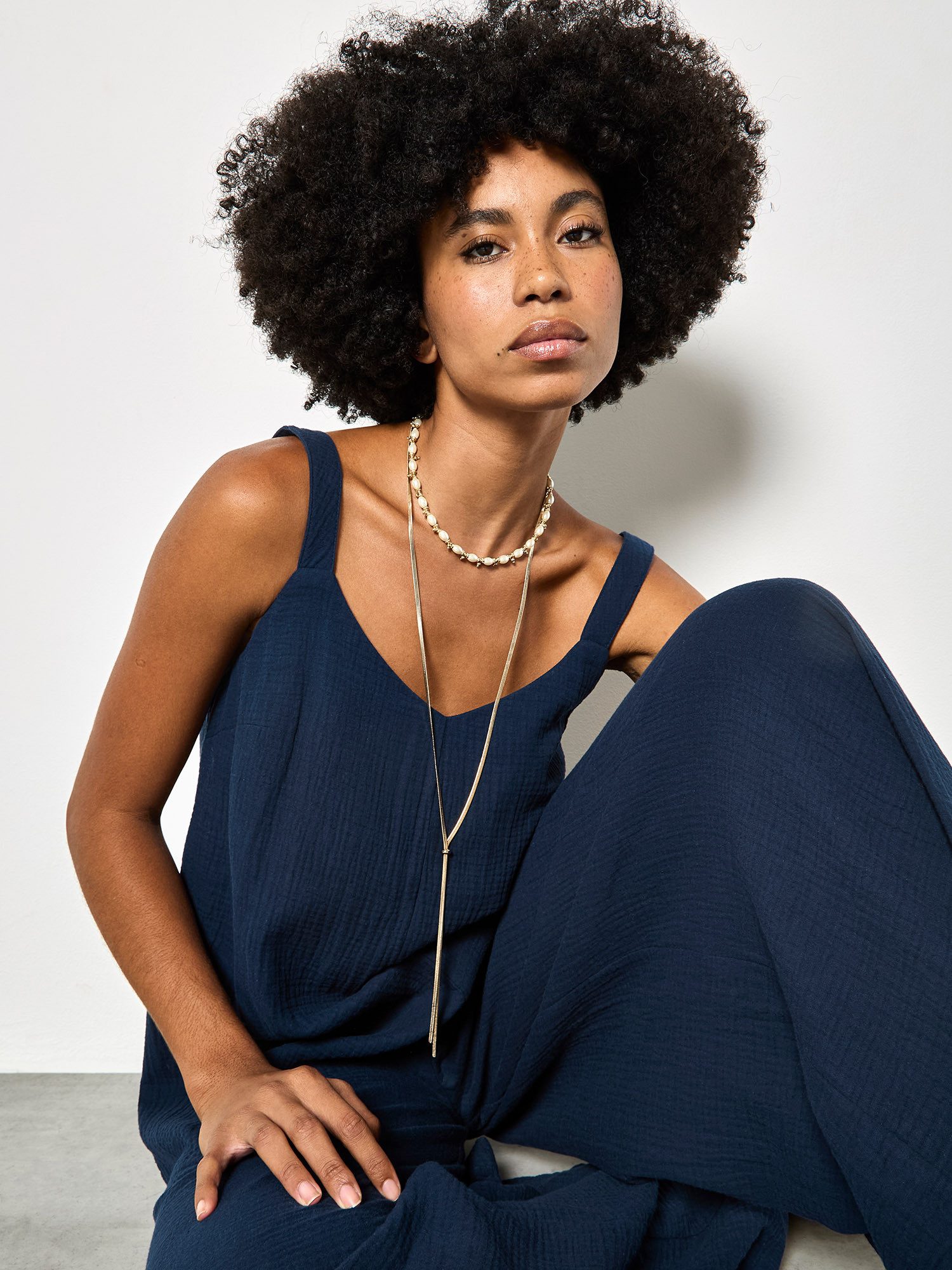 Apricot Jumpsuit Einfarbig