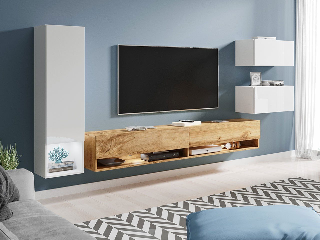 MIRJAN24 Wohnwand Amadeo, (4er-Set, TV-Lowboard, 2x günstig online kaufen