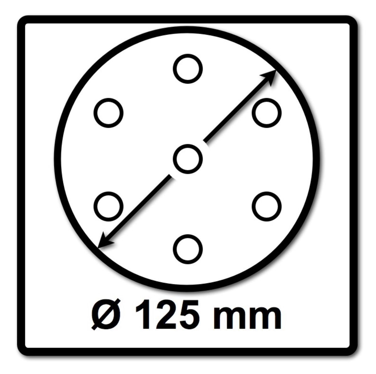 Makita Schleifscheibe Schleifpapier Klett 125mm K80 50 Stk. (P-43642) für DBO BO DCW DWE