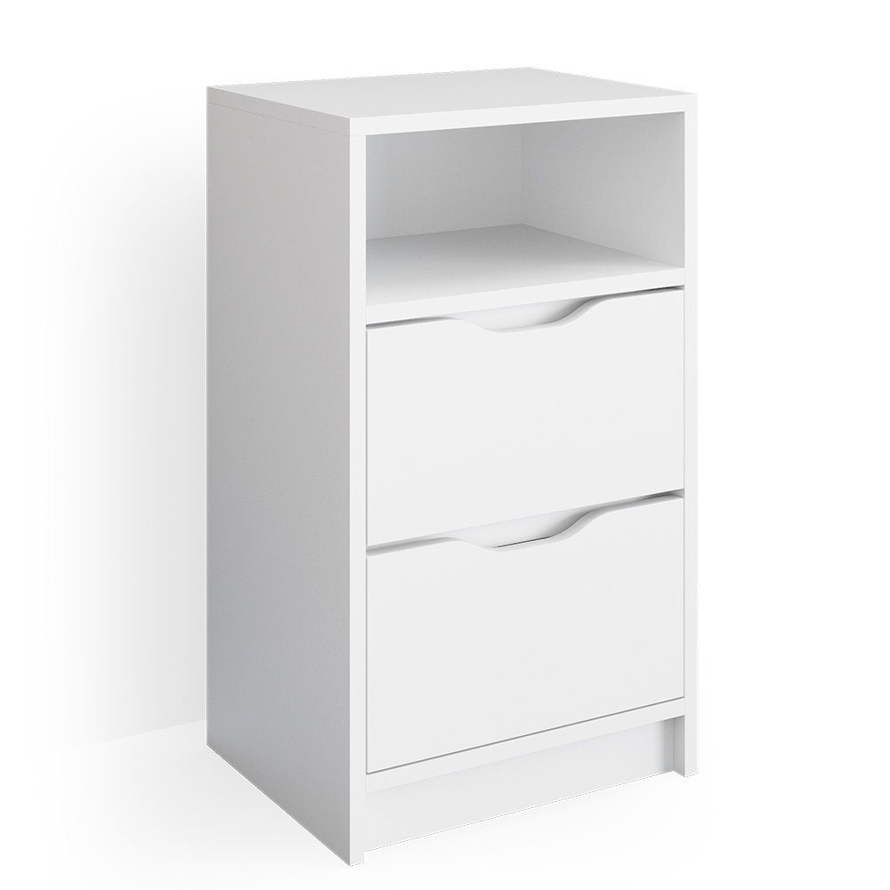 Nachtkommode Ruben, Weiß, 38 x 66.6 cm