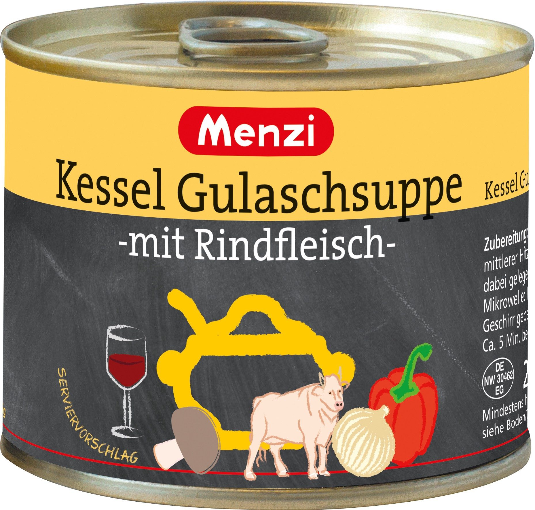 Menzi Fertiggericht, Menzi Kesselgulaschsuppe mit Rindfleisch ungarisch 200ml 5er Pack