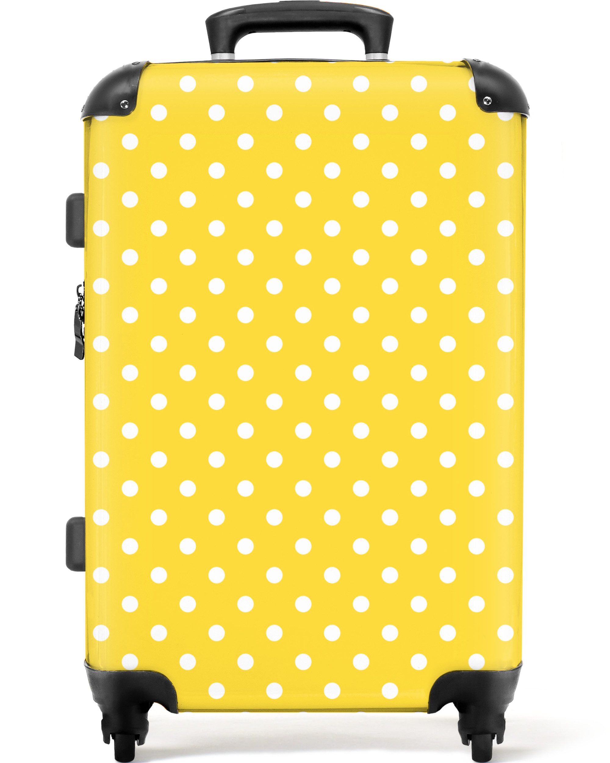 NoBoringSuitcases.com© Hartschalen-Trolley Punkte - Gelb - günstig online kaufen