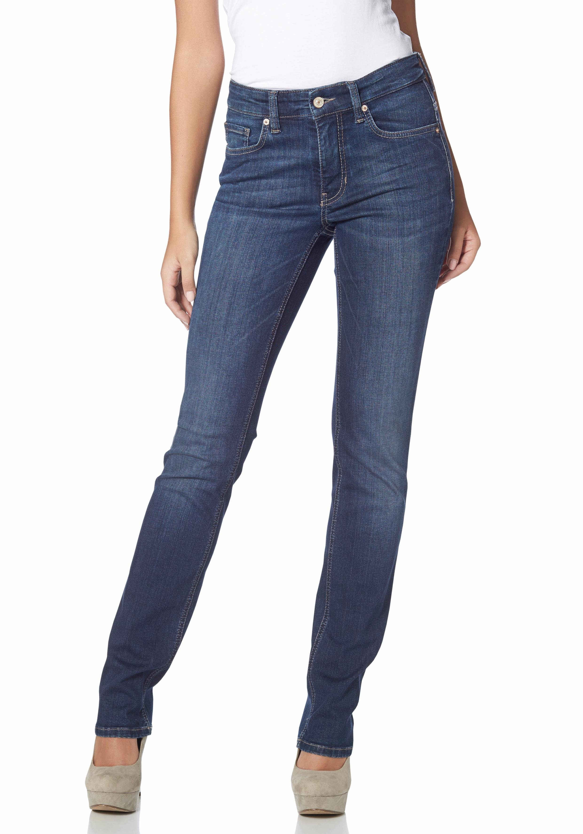 Stretch-Jeans wash geschnitten Gerade basic new MAC Melanie