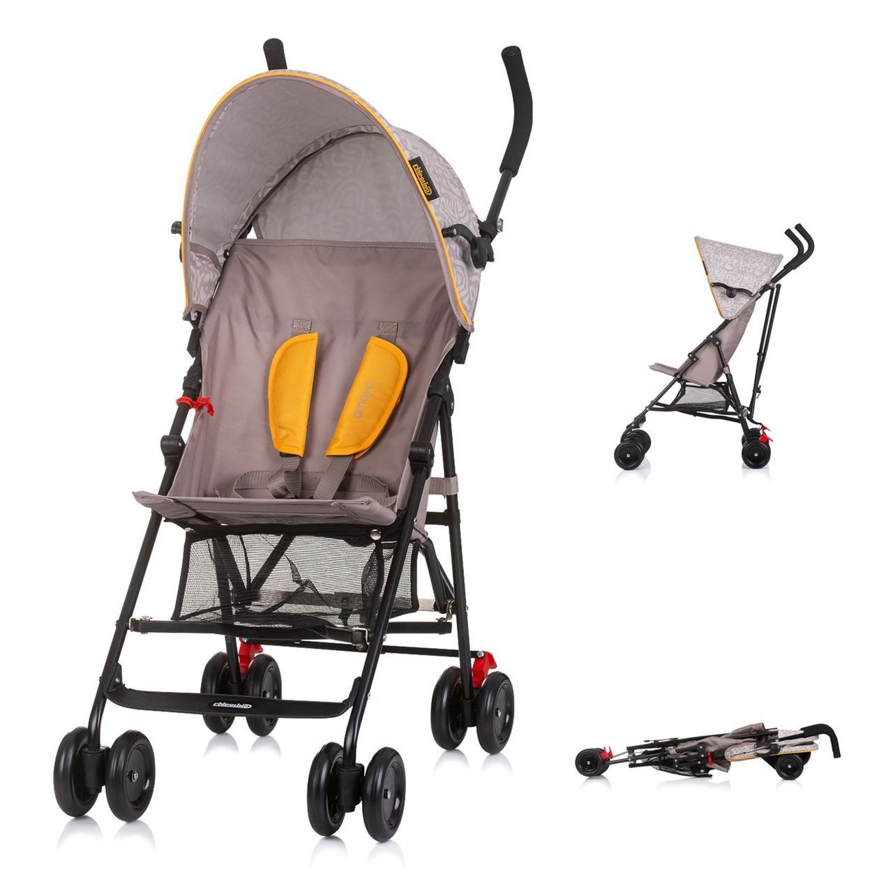 Chipolino Kinder-Buggy Kinderwagen Amaya, Sonnendach verstellbar, faltbar, Korb