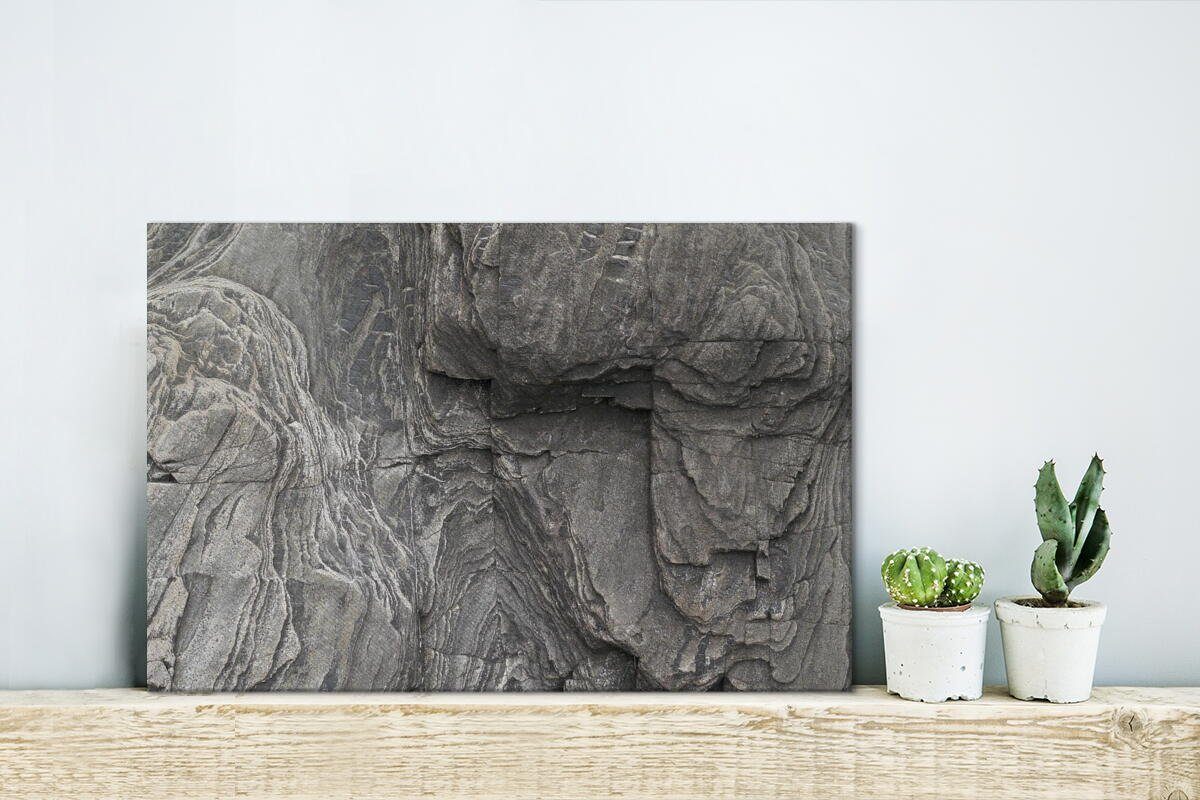 Leinwandbild Wandbild Leinwandbilder, Aufhängefertig, Natur, cm Felsen - OneMillionCanvasses® - (1 Wanddeko, Steine St), 30x20