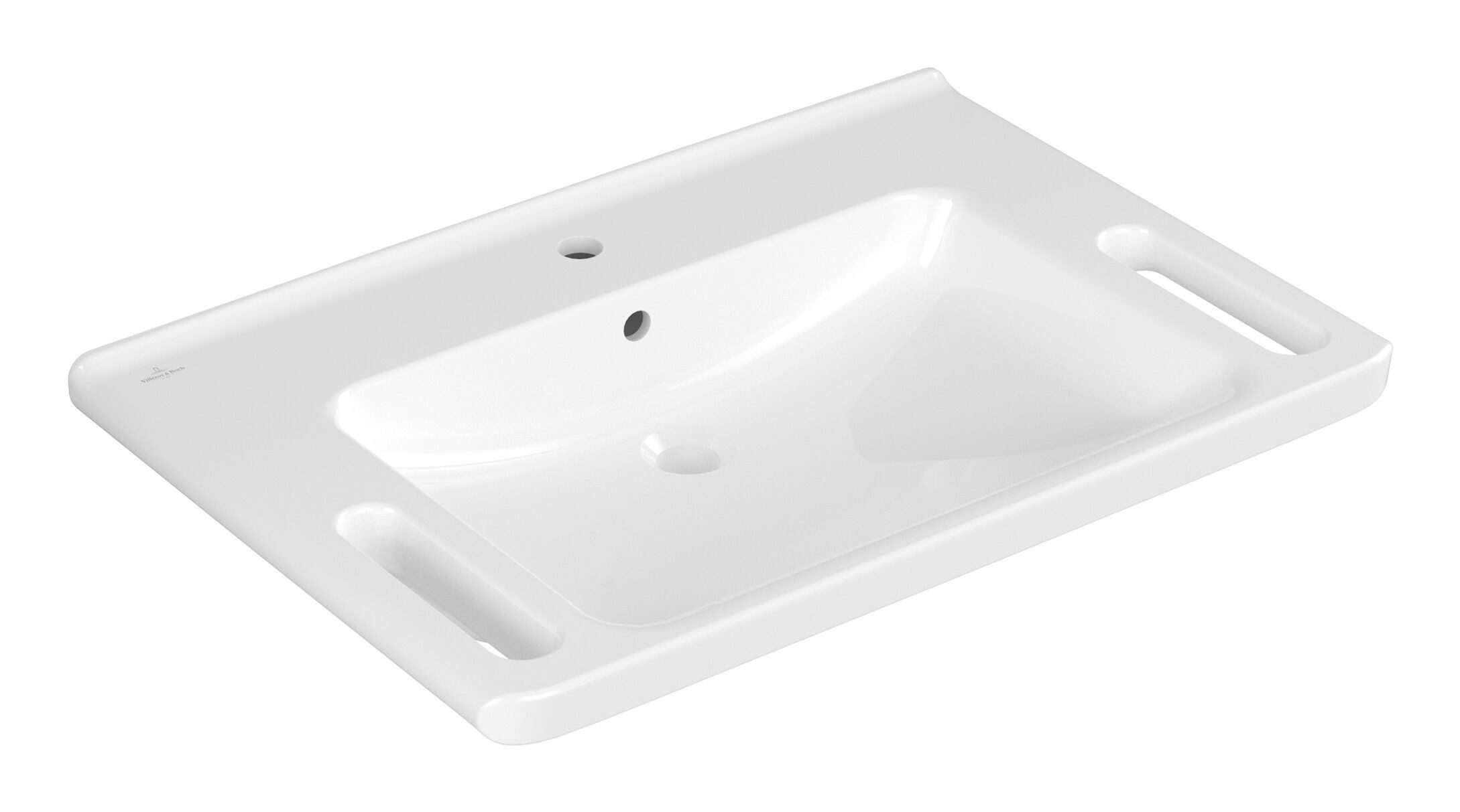 Villeroy & Boch Waschbecken ViCare, ViCare mit 1 Hahnloch mit Überlauf 800 x 550 x 180 mm - Weiß Alpin