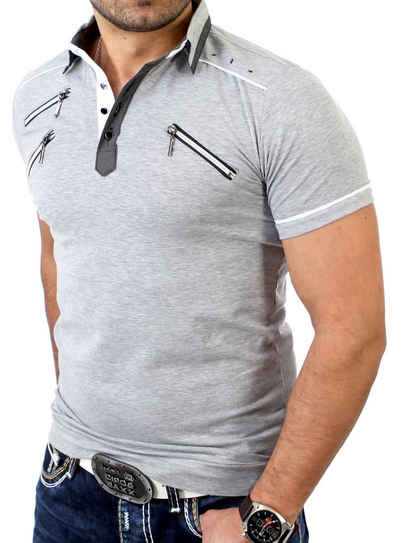 Reslad Poloshirt Reslad Herren Zipper Style T-Shirt Poloshirt RS-5028 (1-tlg) Polo Shirt Zipper Style