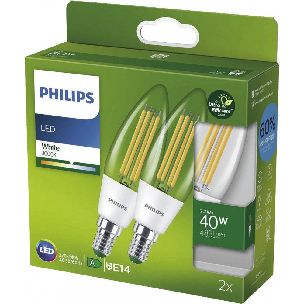 Philips LED-Leuchtmittel E14 Kerzenlampe - 40W - 485 Lumen - warmweiss, E14