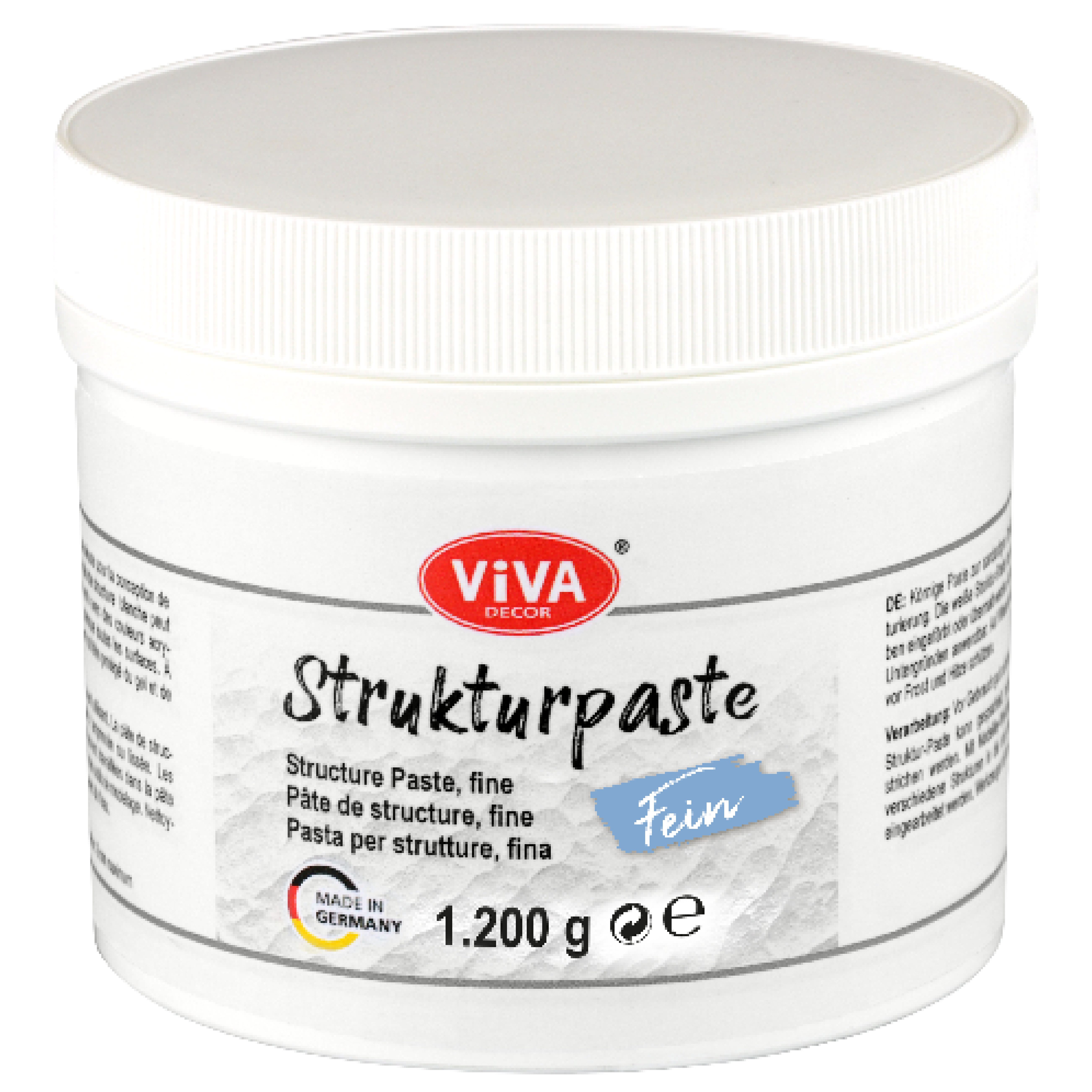 Viva Decor Strukturpaste Strukturpaste Oberflächenstrukturierung, 1000-1200g, in 3 verschiedenen Varianten, Made in Germany