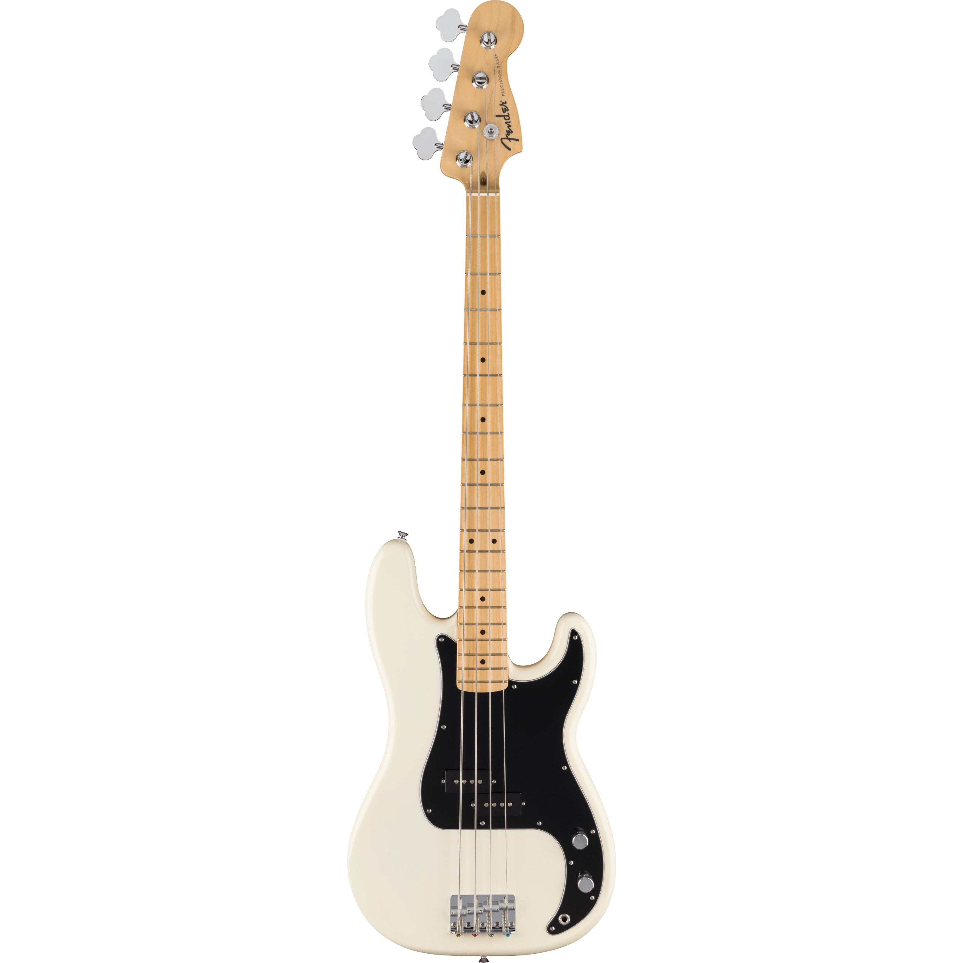 Fender E-Bass, E-Bässe, 4-Saiter E-Bässe, Standard Precision Bass MN Olympic White - E-Bass