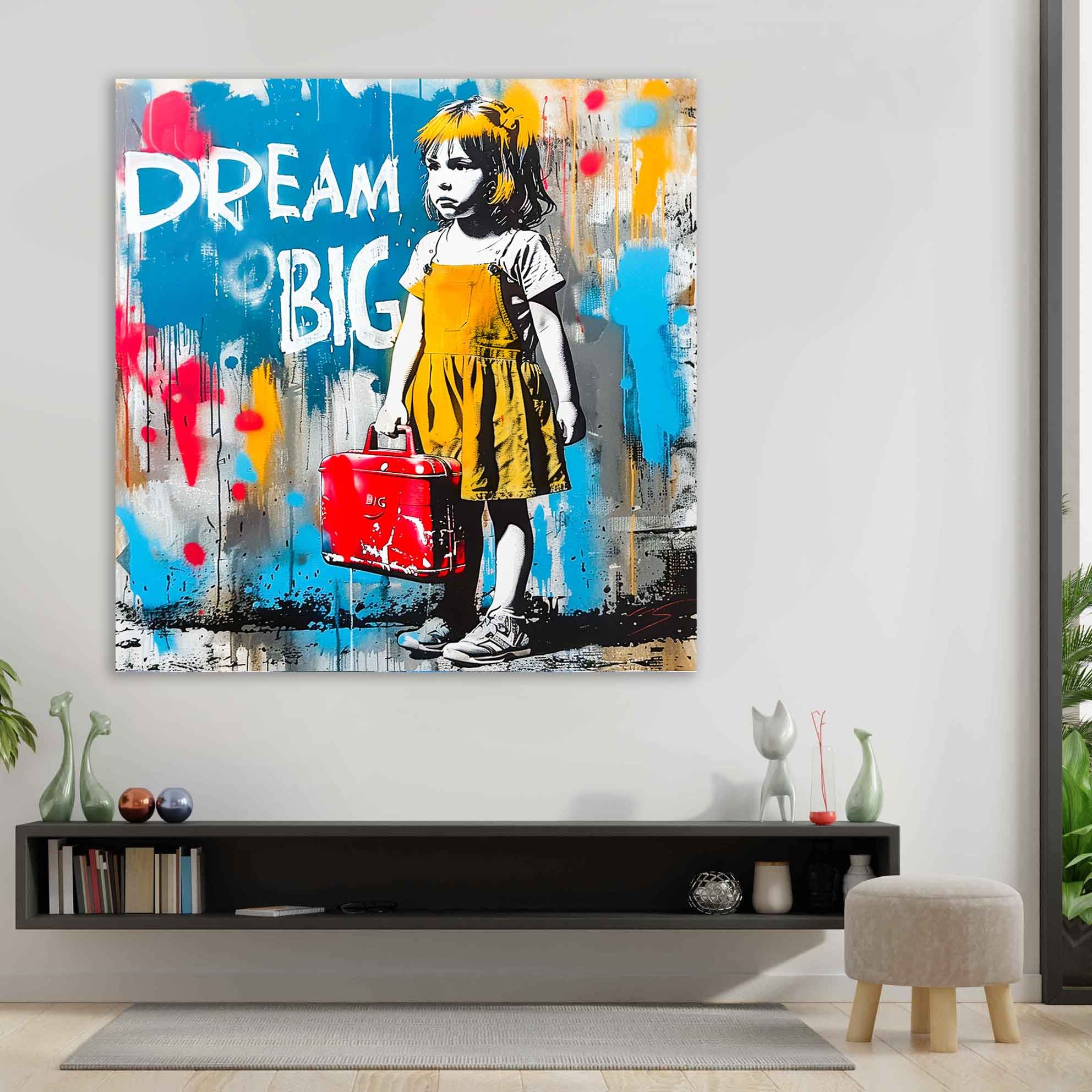 Leinwando Leinwandbild Gemälde Banksy Dream Big Girl - Pop Art bilder / Kun günstig online kaufen