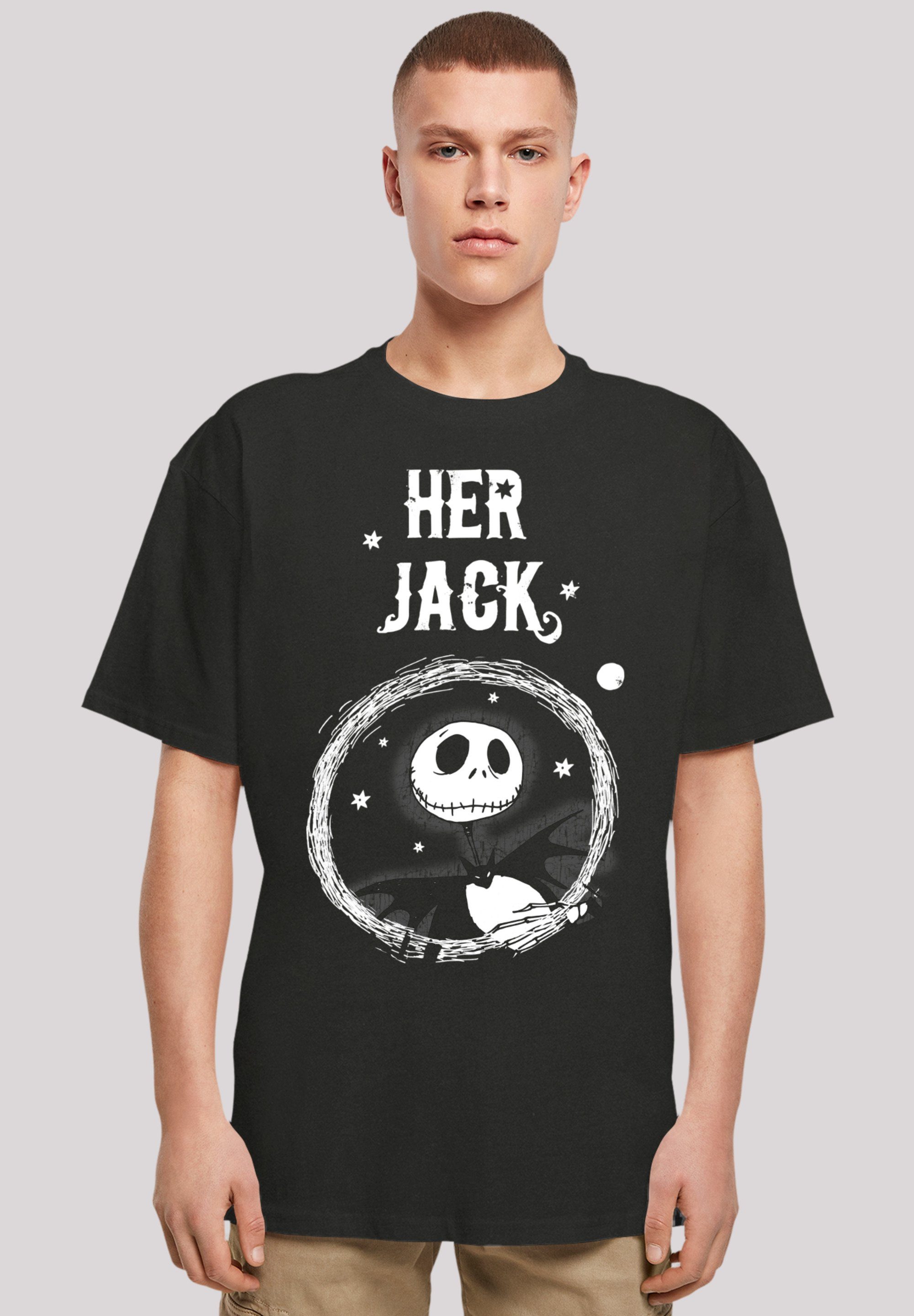 Disney Weite T-Shirt und Passform Schultern Nightmare F4NT4STIC Before Premium überschnittene Jack Christmas Qualität, Her