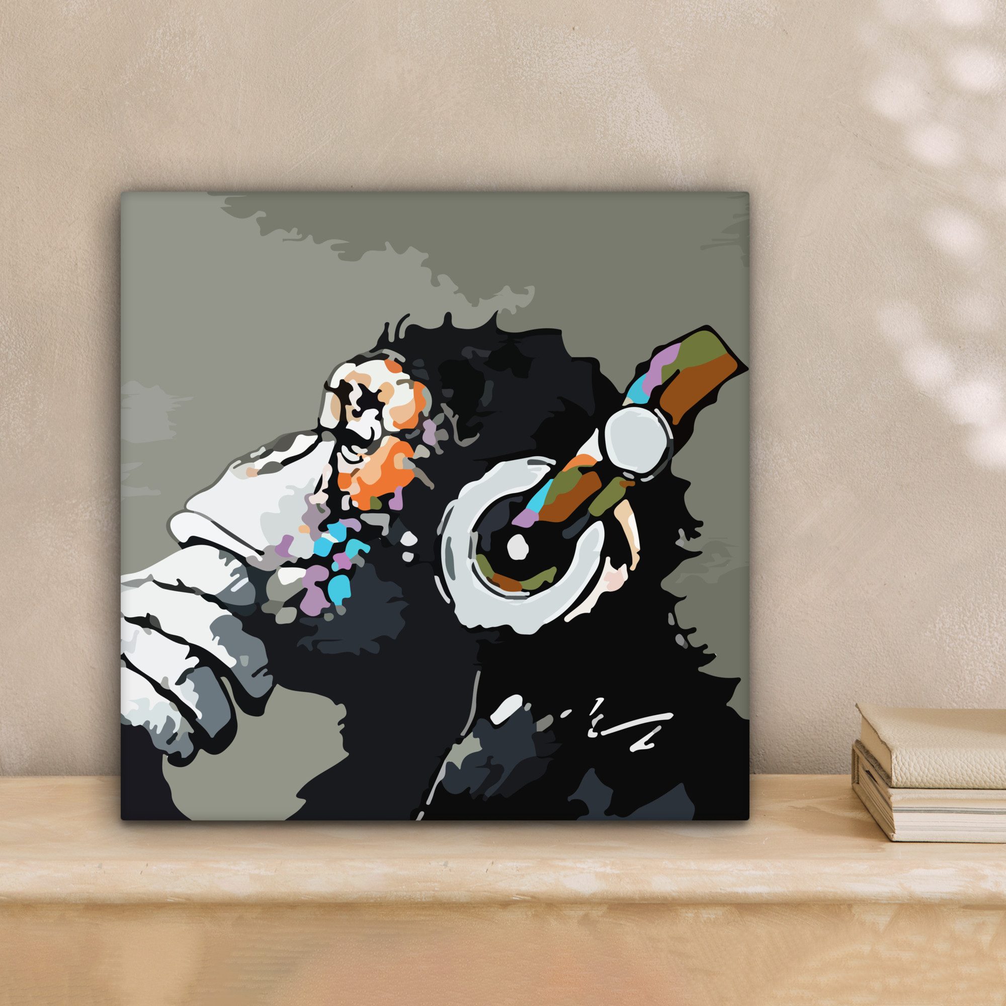 OneMillionCanvasses® Leinwandbild Kunstdrucke - Ölfarbenoptik - Affe - Kopf günstig online kaufen