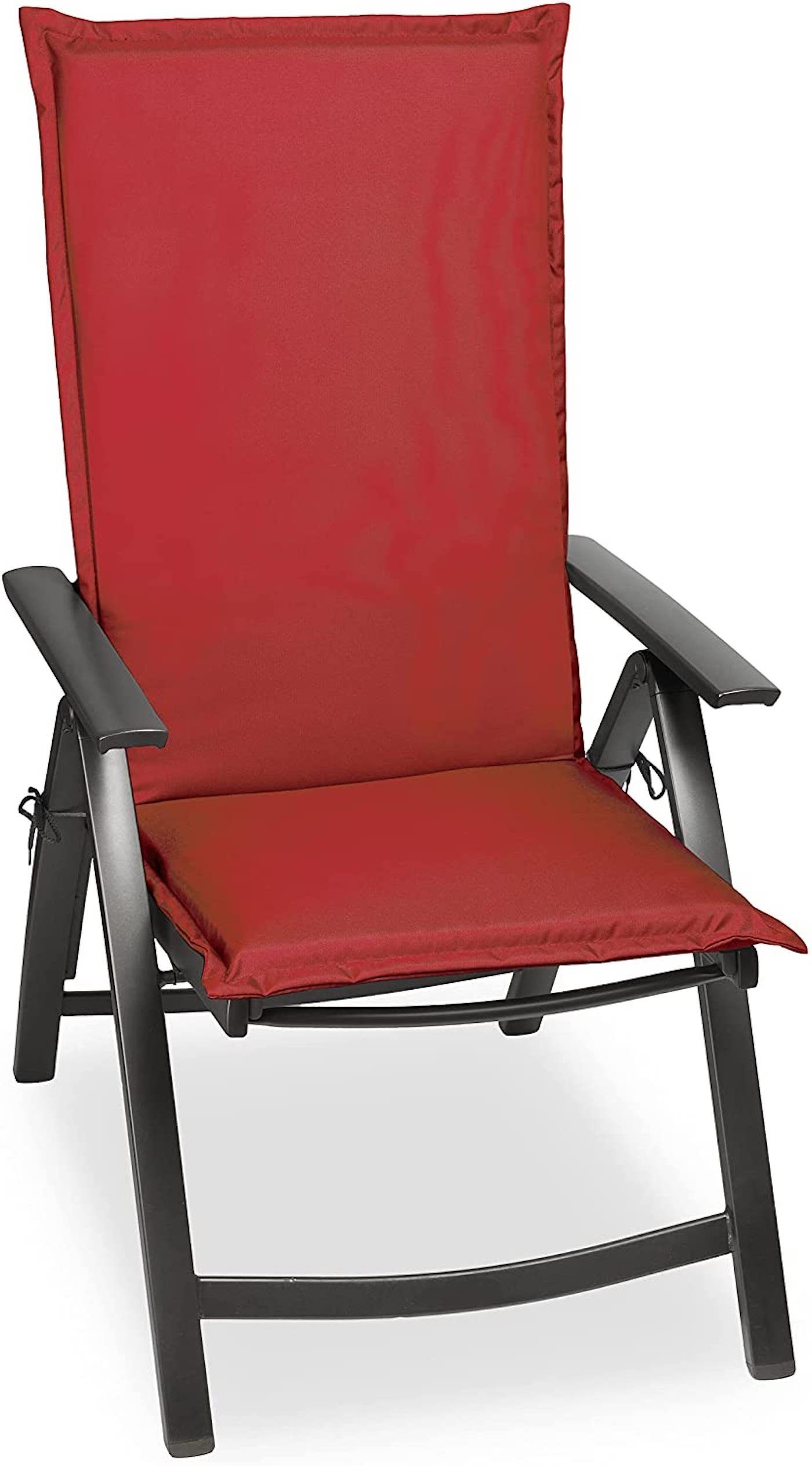 sunnypillow Liegenauflage Polsterauflagen Gartenstuhlauflage 120 x 50 extra Dicke 9cm, 1 Stück Rot