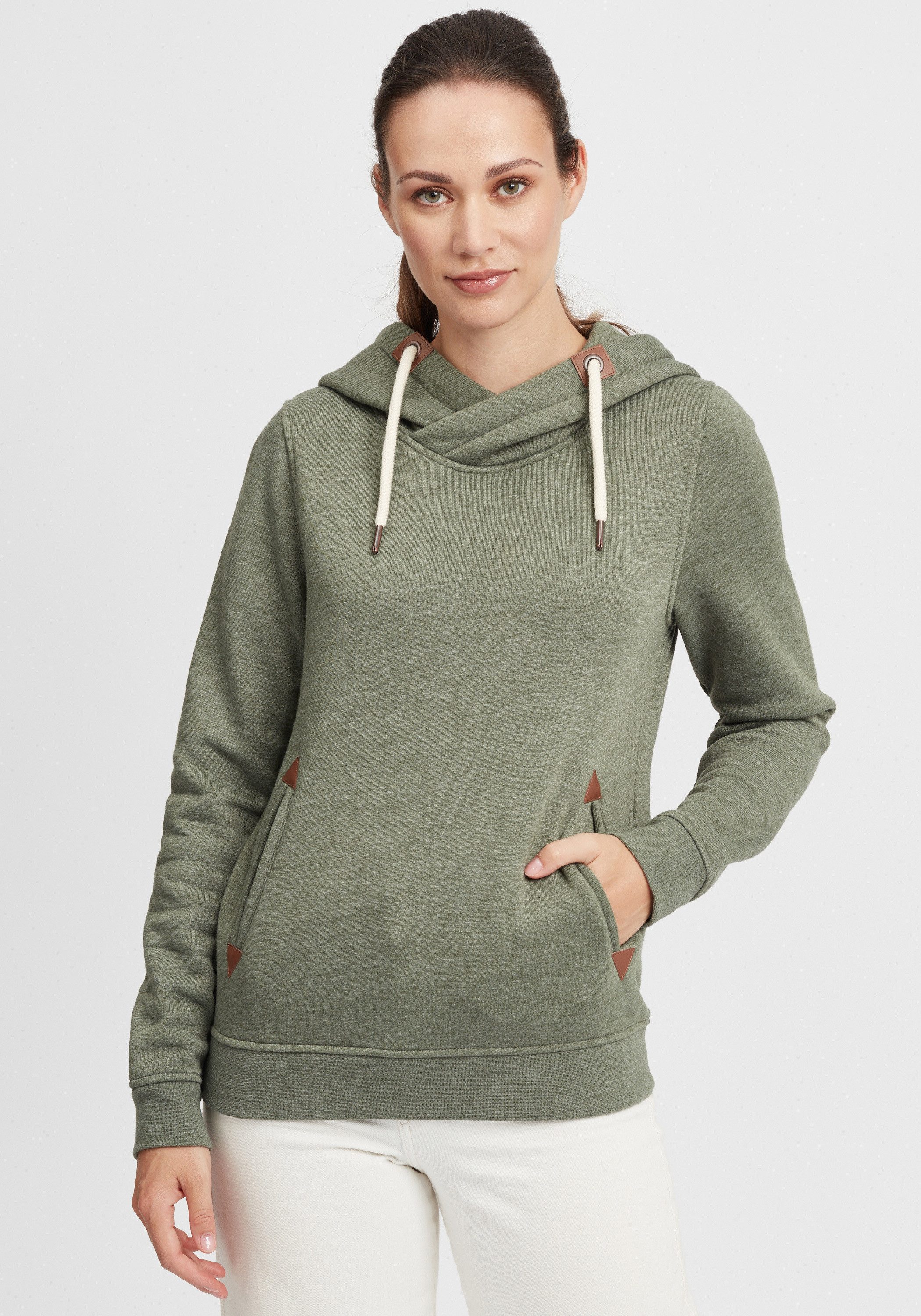 OXMO Hoodie OXVicky Kapuzenpullover mit Cross-Over Kragen günstig online kaufen