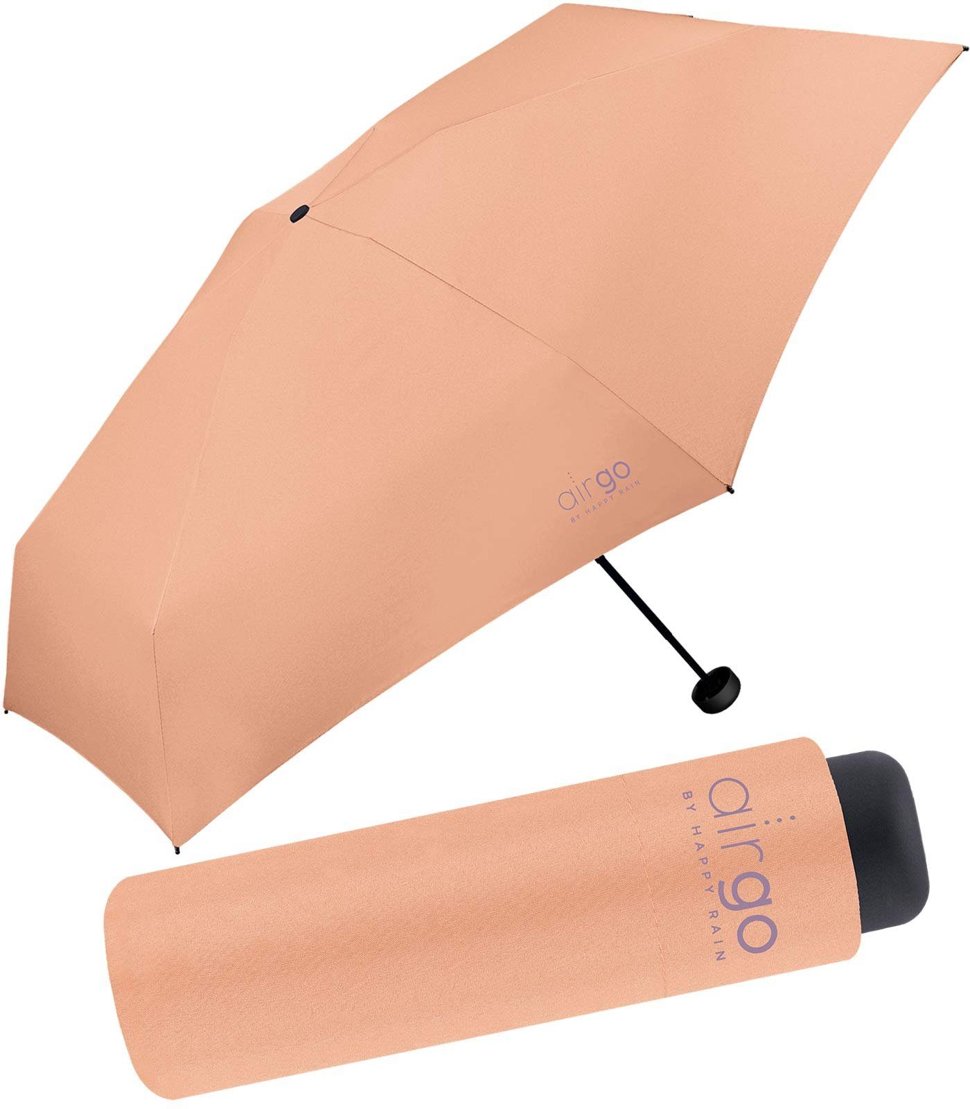 HAPPY RAIN Taschenregenschirm Air Go - 137 Gramm Supermini-Schirm superleicht, perfekt für die Handtasche und das Reisegepäck apricot