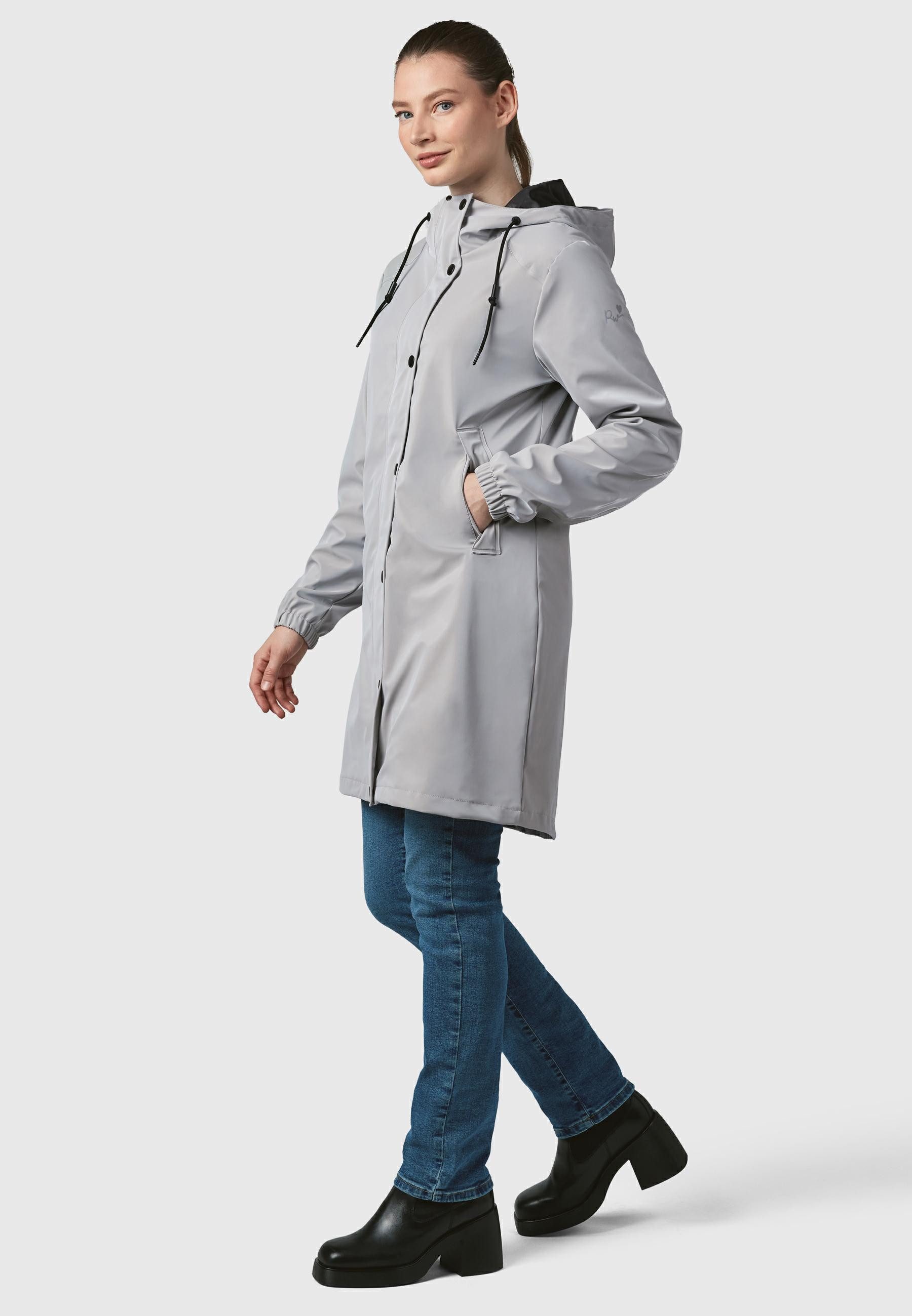 Ragwear Parka Husty Rainy reflektierender, wasserdichter Damen Übergangsmantel