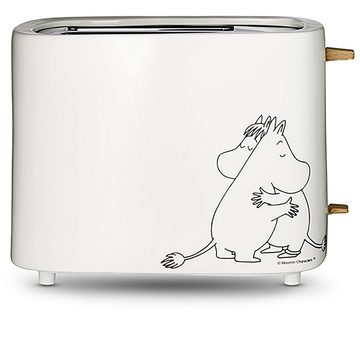 MOOMIN Toaster 19140001, 2-Schlitz-Toaster, für 2 Scheiben, 875.0 W, nordisches Keramik-Design mit Bräunungskontrolle inkl. Krümelschublade