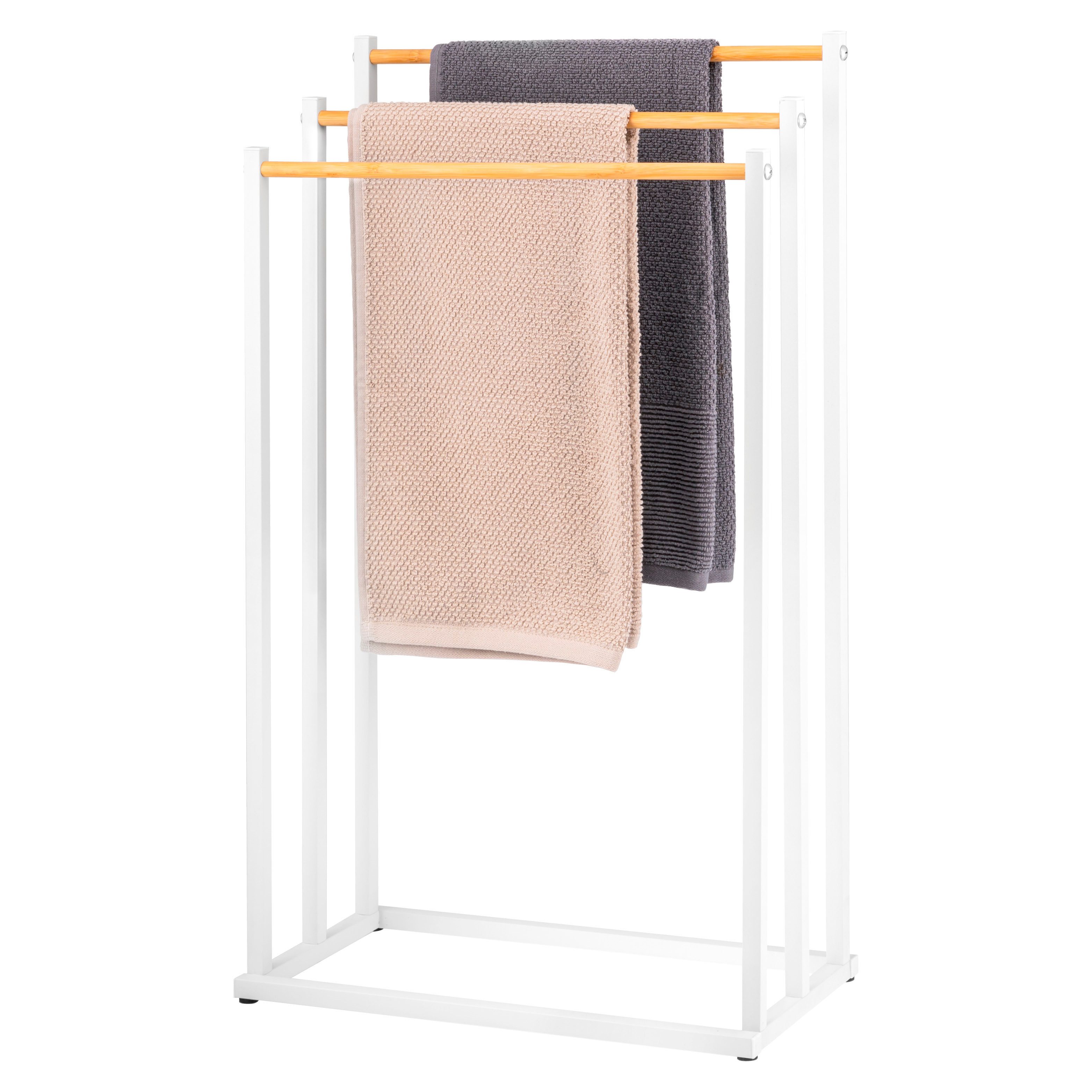eluno Handtuchhalter freistehend, 3 Stangen, Handtuchständer, günstig online kaufen