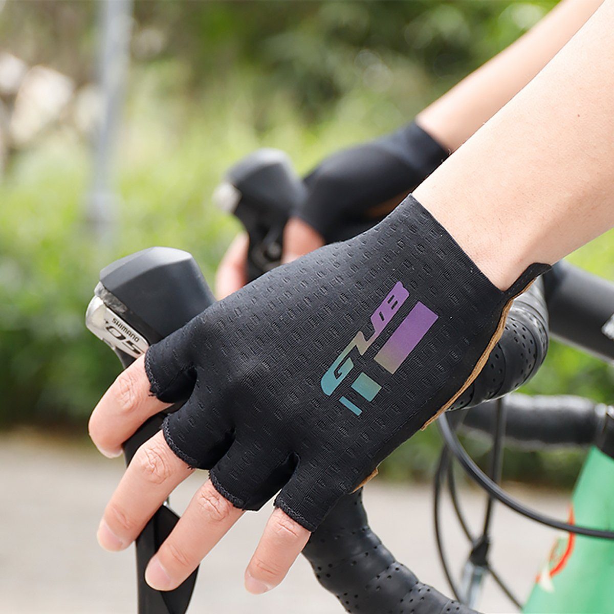 Schwarz Fahrradhandschuhe atmungsaktiv Damen für MidGard Gel-Polsterung mit und Herren, und rutschfestes