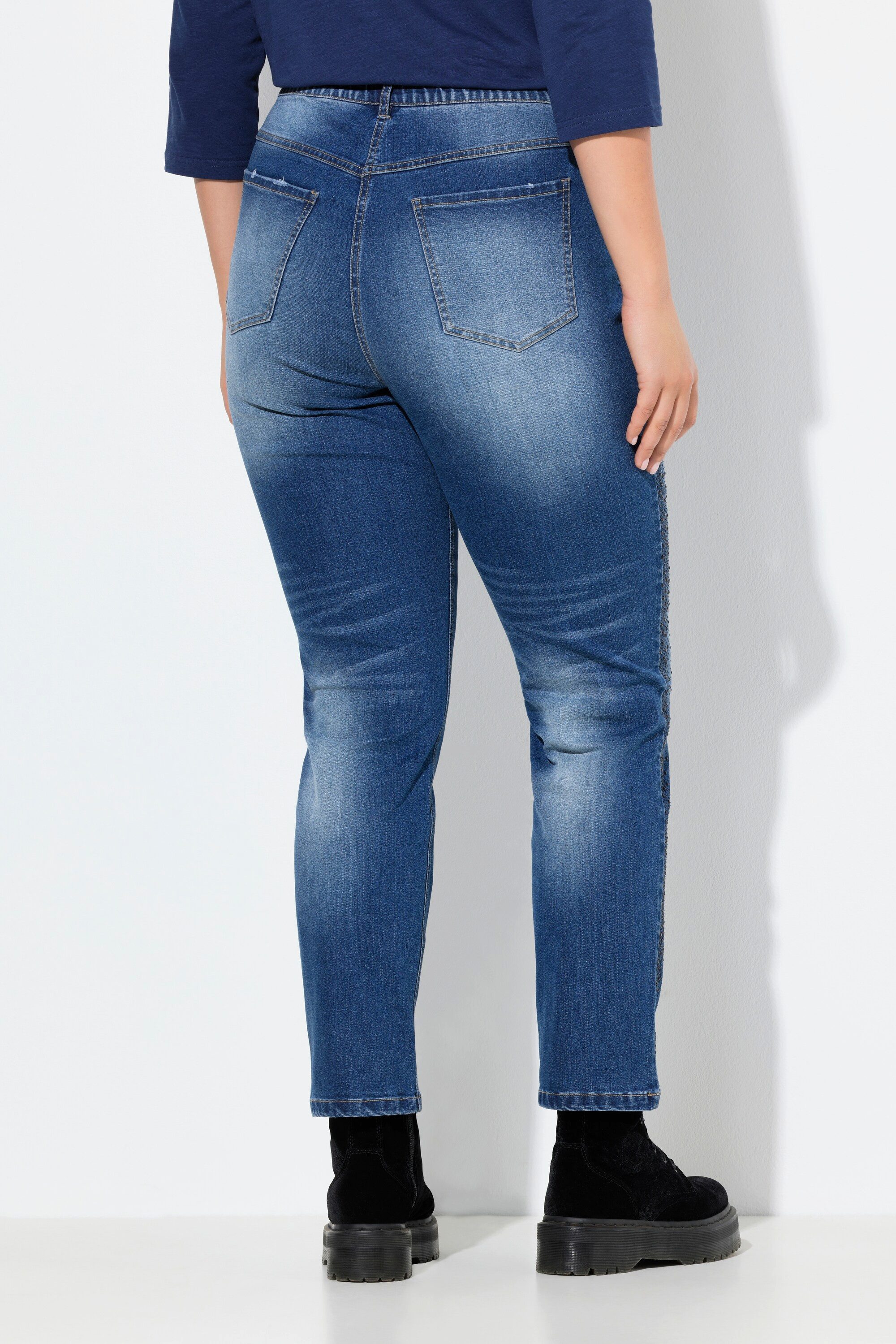 Ulla Popken Regular-fit-Jeans Jeans Mia Ziersteine Komfortbund Stretchdenim