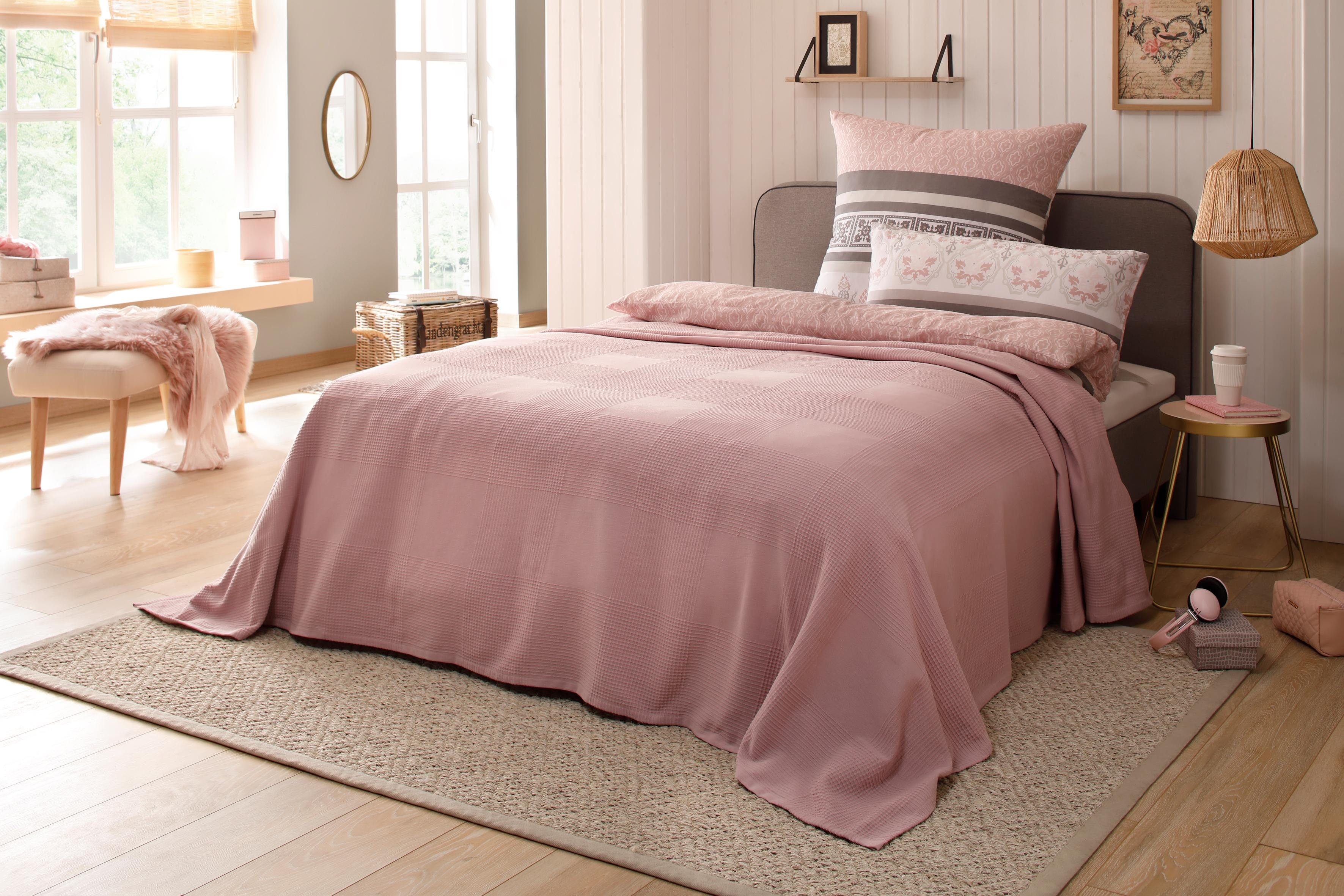 OTTO home Tagesdecke Mira, leichte Tagesdecke aus 100% Baumwolle, uni Überwurf, ohne Füllung – Bild 3 von 5
