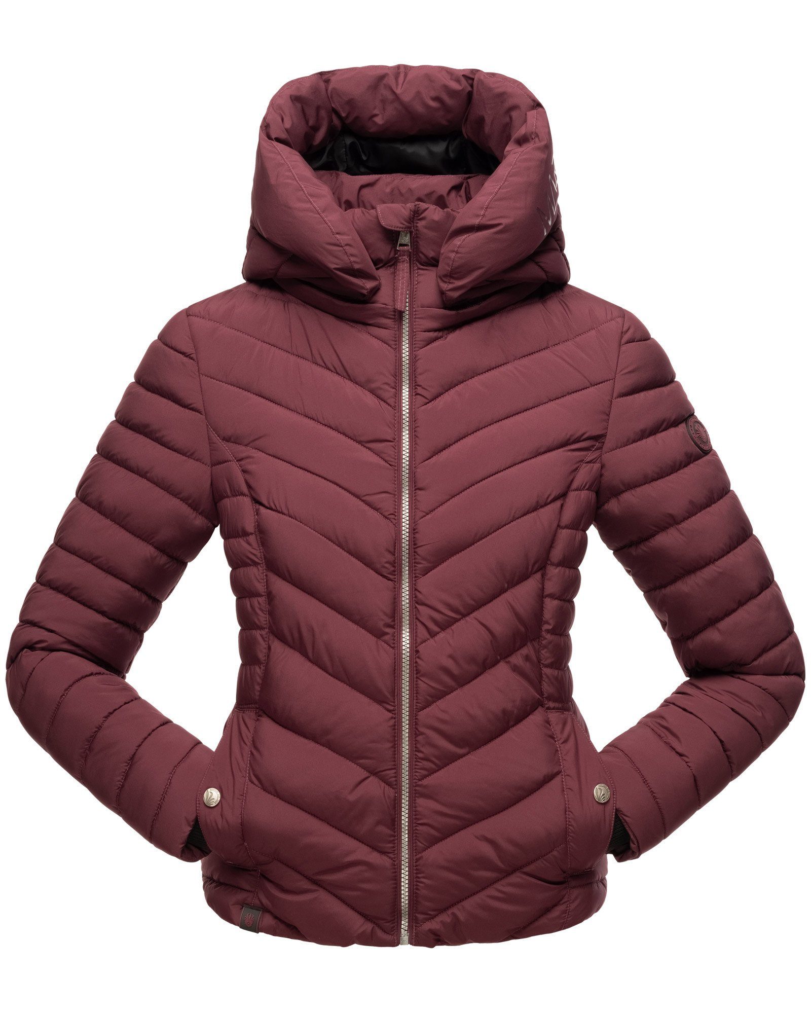 Marikoo Steppjacke Kagomee mit Kapuze großer Wine