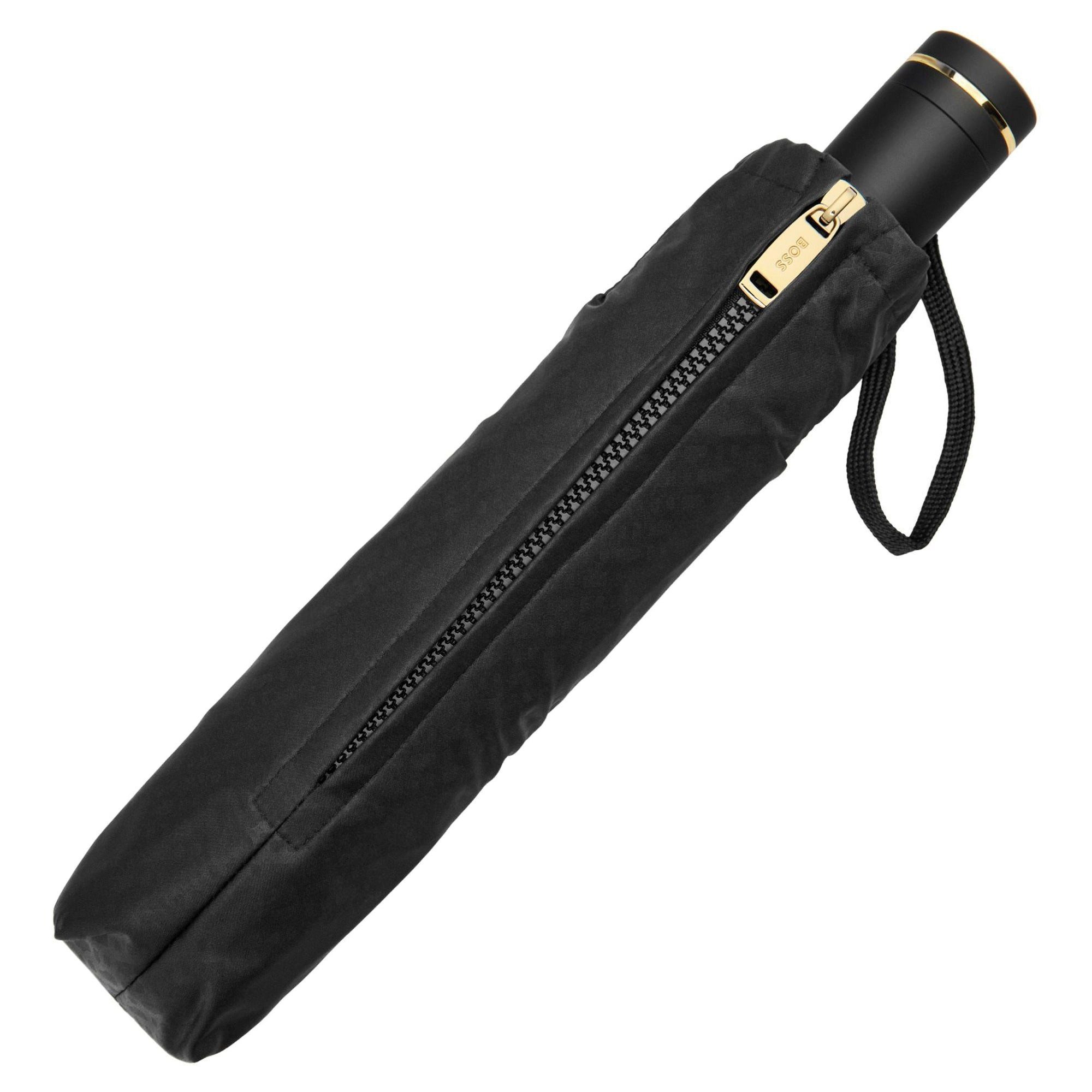 BOSS Taschenregenschirm Double B - Taschenschirm Regenschirm (black & gold)