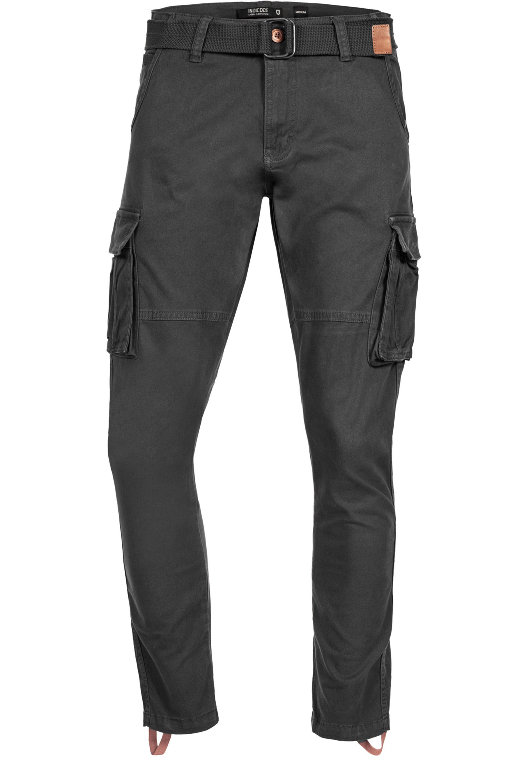Indicode Cargohose Herren Mathen Cargo Hose Herrenhose aus elastischer Baum günstig online kaufen