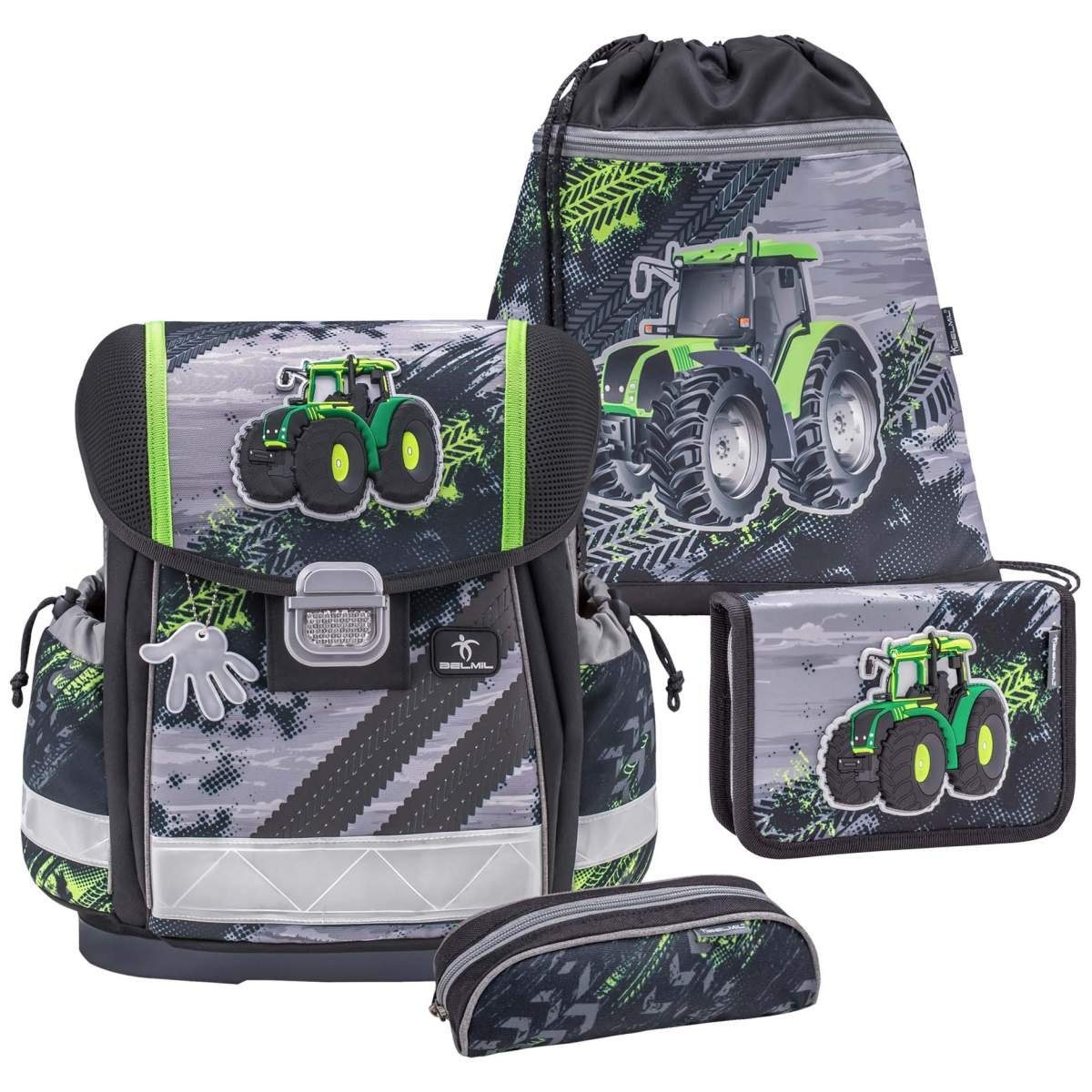 Belmil Schulranzen Classy, Traktor Trecker, 4tlg., 1. Klasse, Grundschule, Einschulung, Jungen
