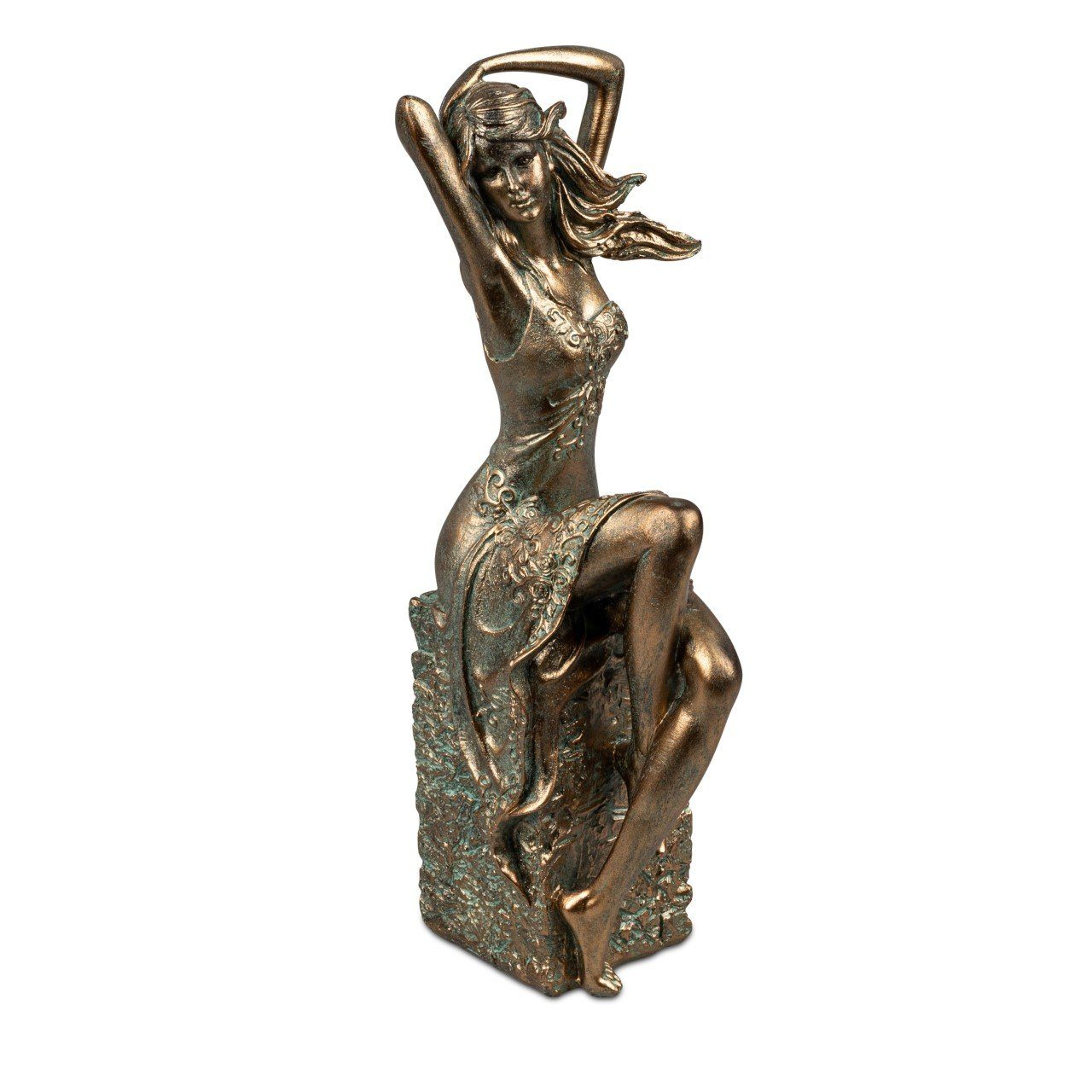 Dekofigur, H:28cm Kunststein formano Bronze B:9cm