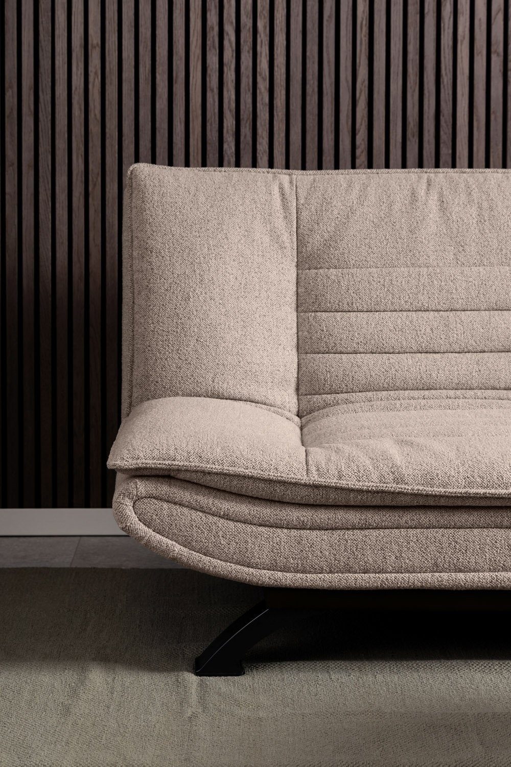 ACTONA GROUP Schlafsofa FAITH, B 196 cm x T 98 cm, Beige, Schwarz, Webstoffbezug, Schlaffunktion