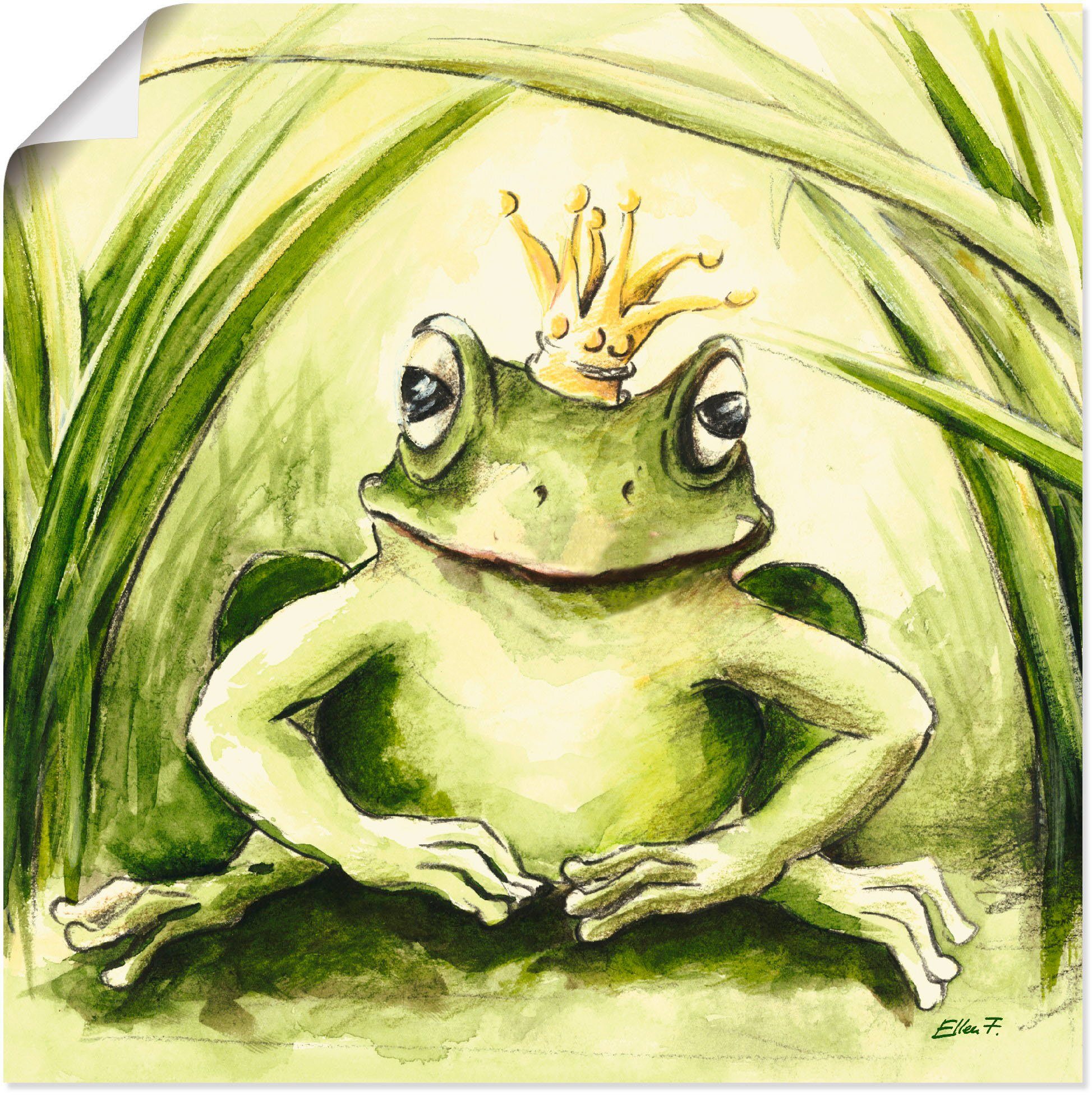 Artland Wandbild Kleiner Frosch, Geschichten Größen in Wandaufkleber versch. (1 Poster St), Leinwandbild, Alubild, & als oder Märchen