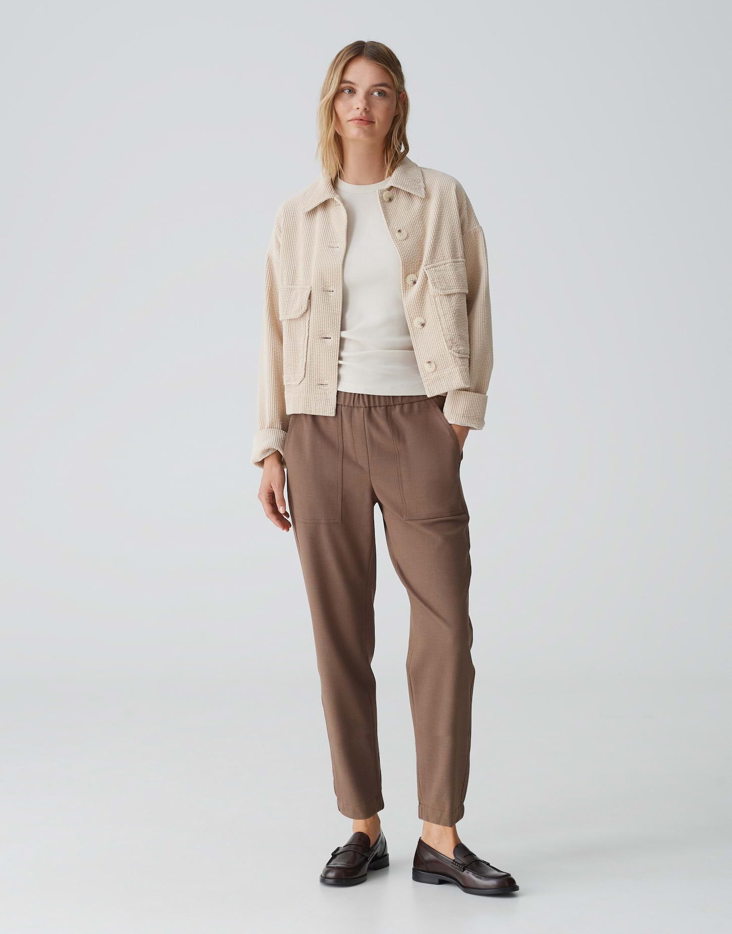 OPUS Stoffhose Jogpants MYHA Relaxed aus weichem Flanell Stoff